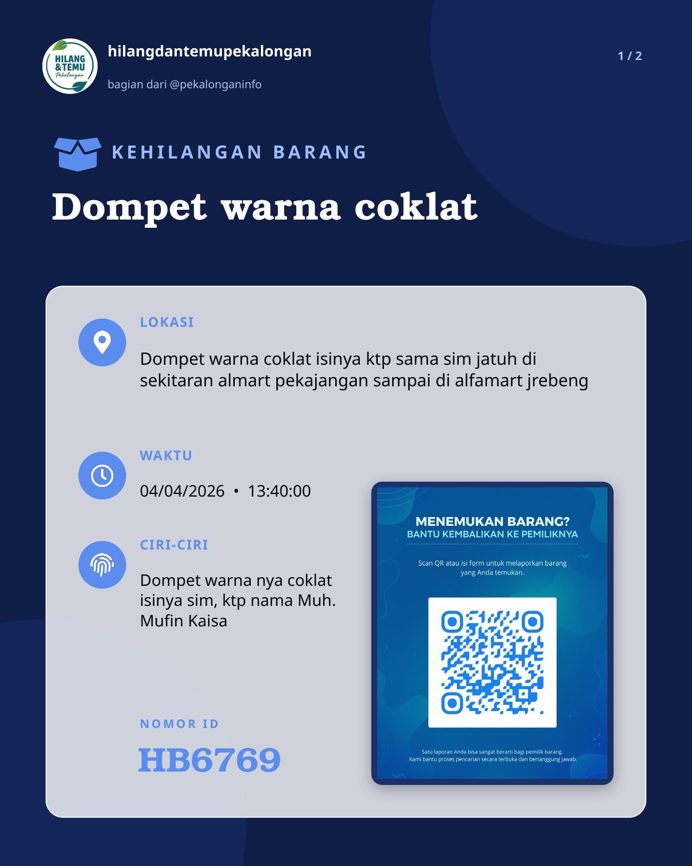 Slide 1 laporan Dompet warna coklat