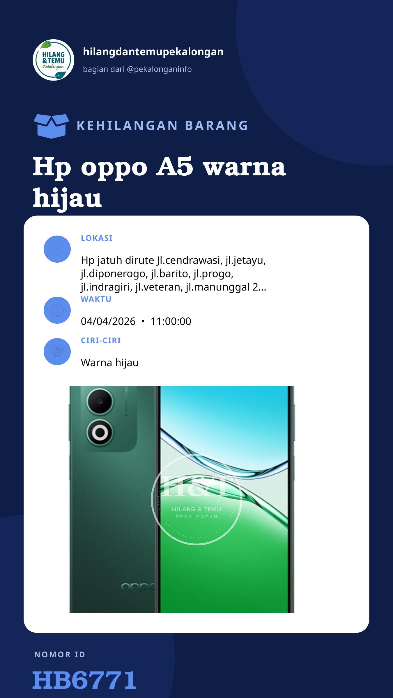 Story 9:16 laporan Hp oppo A5 warna hijau