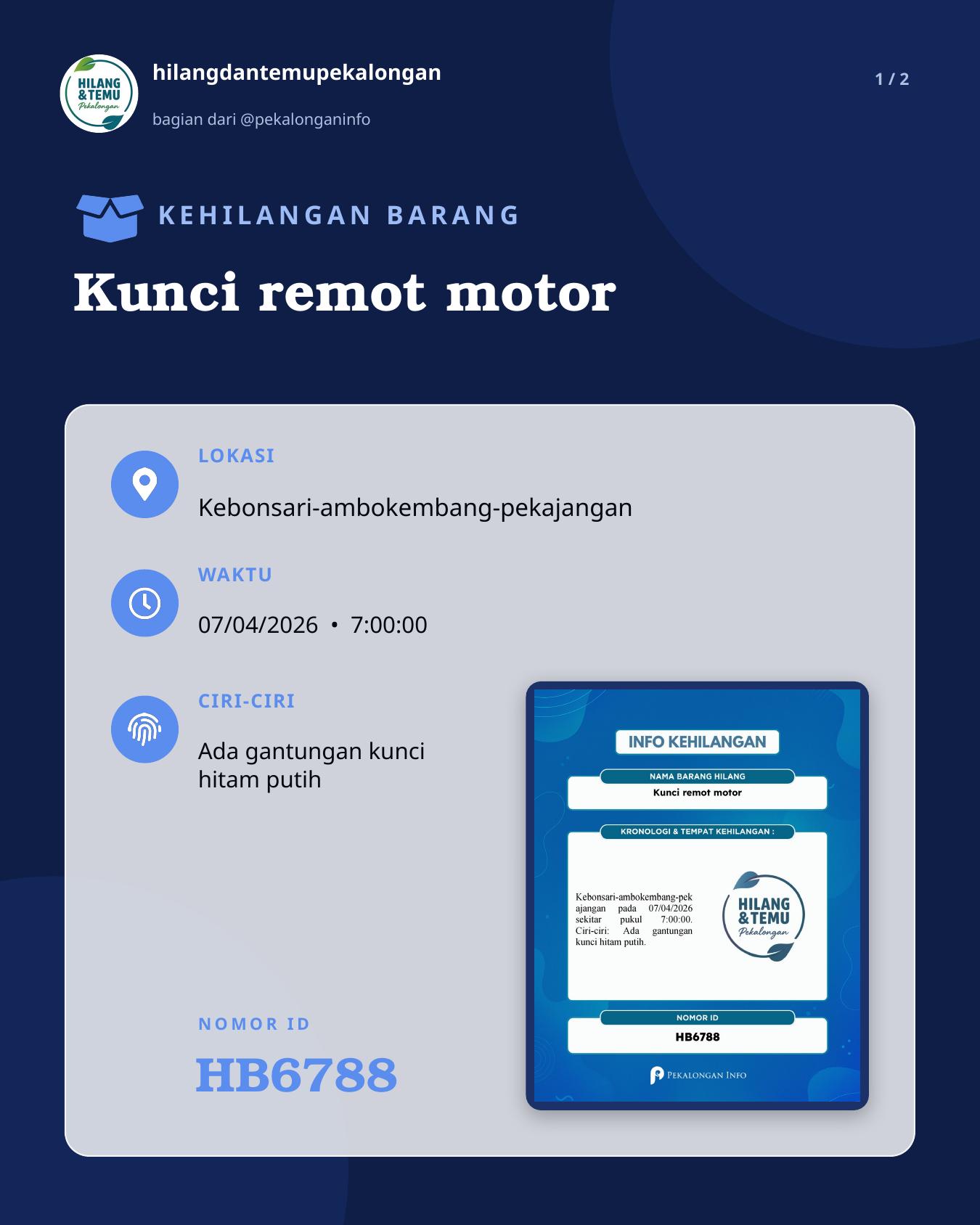 Slide 1 laporan Kunci remot motor