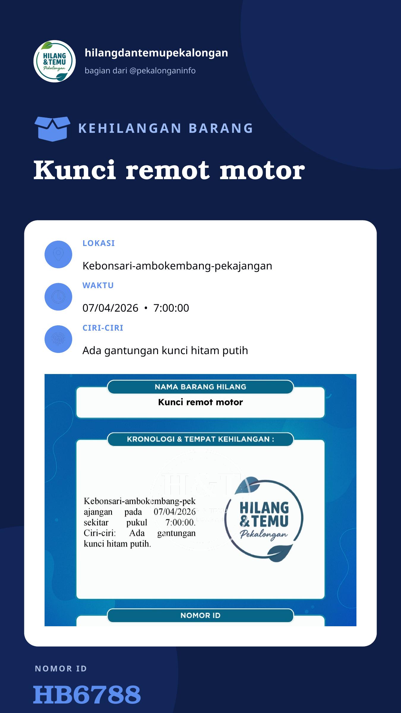 Story 9:16 laporan Kunci remot motor