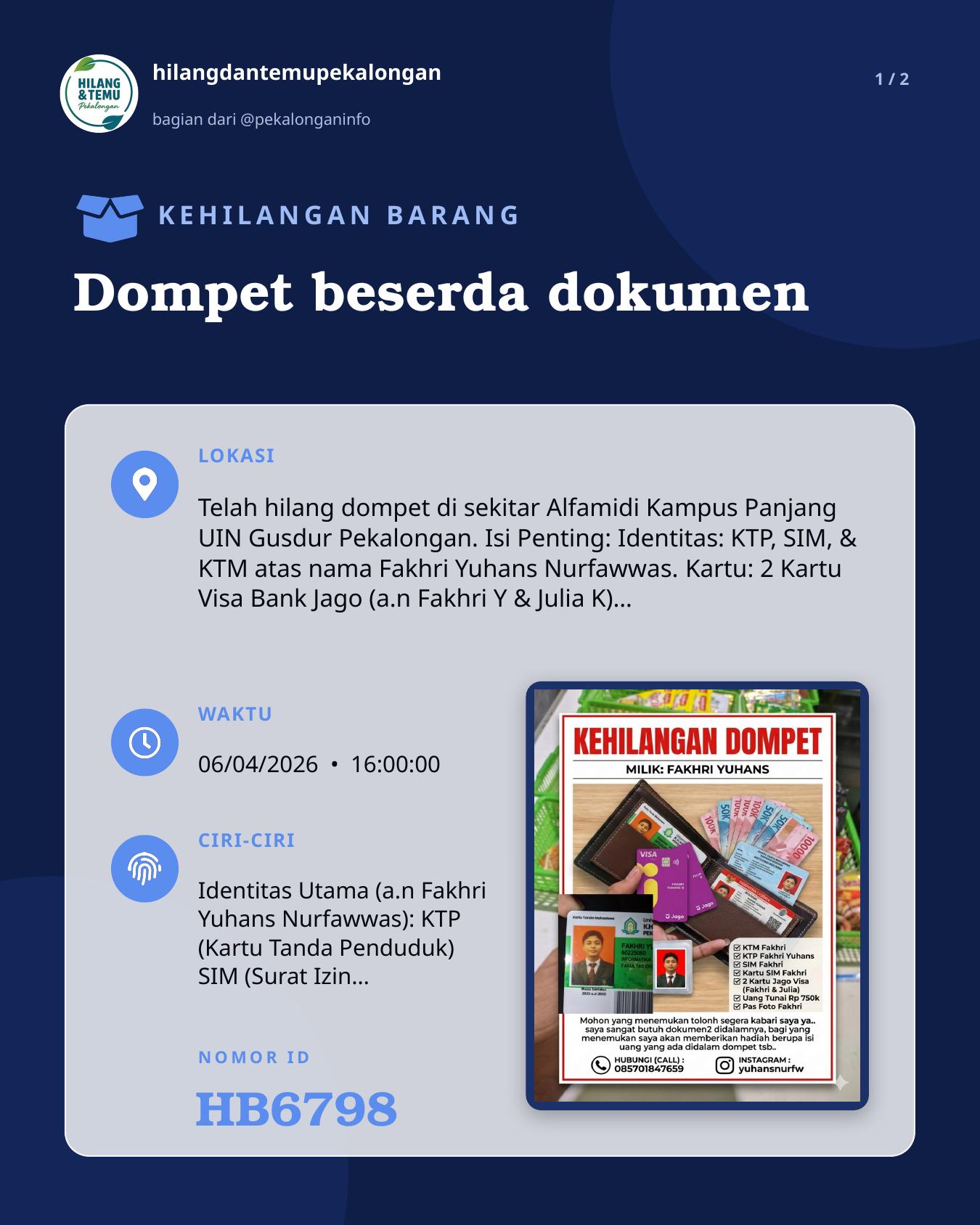 Slide 1 laporan Dompet beserda dokumen