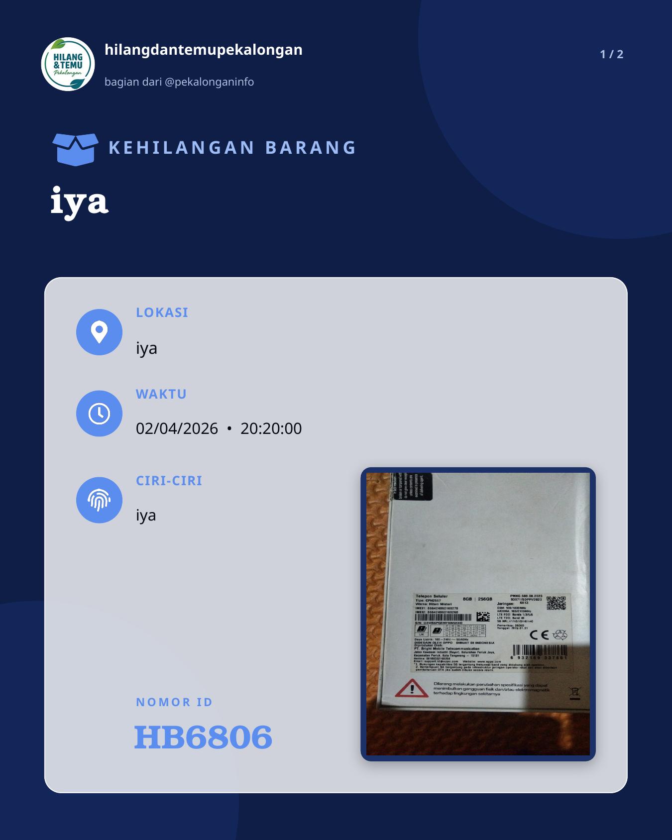 Slide 1 laporan iya