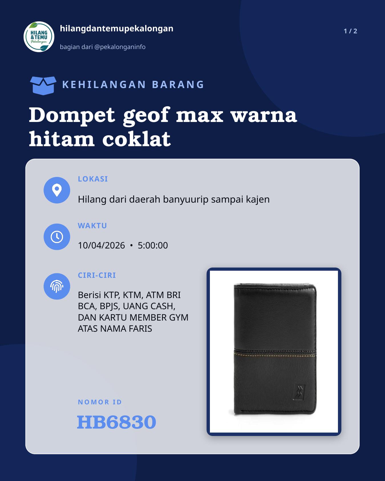 Slide 1 laporan Dompet geof max warna hitam coklat