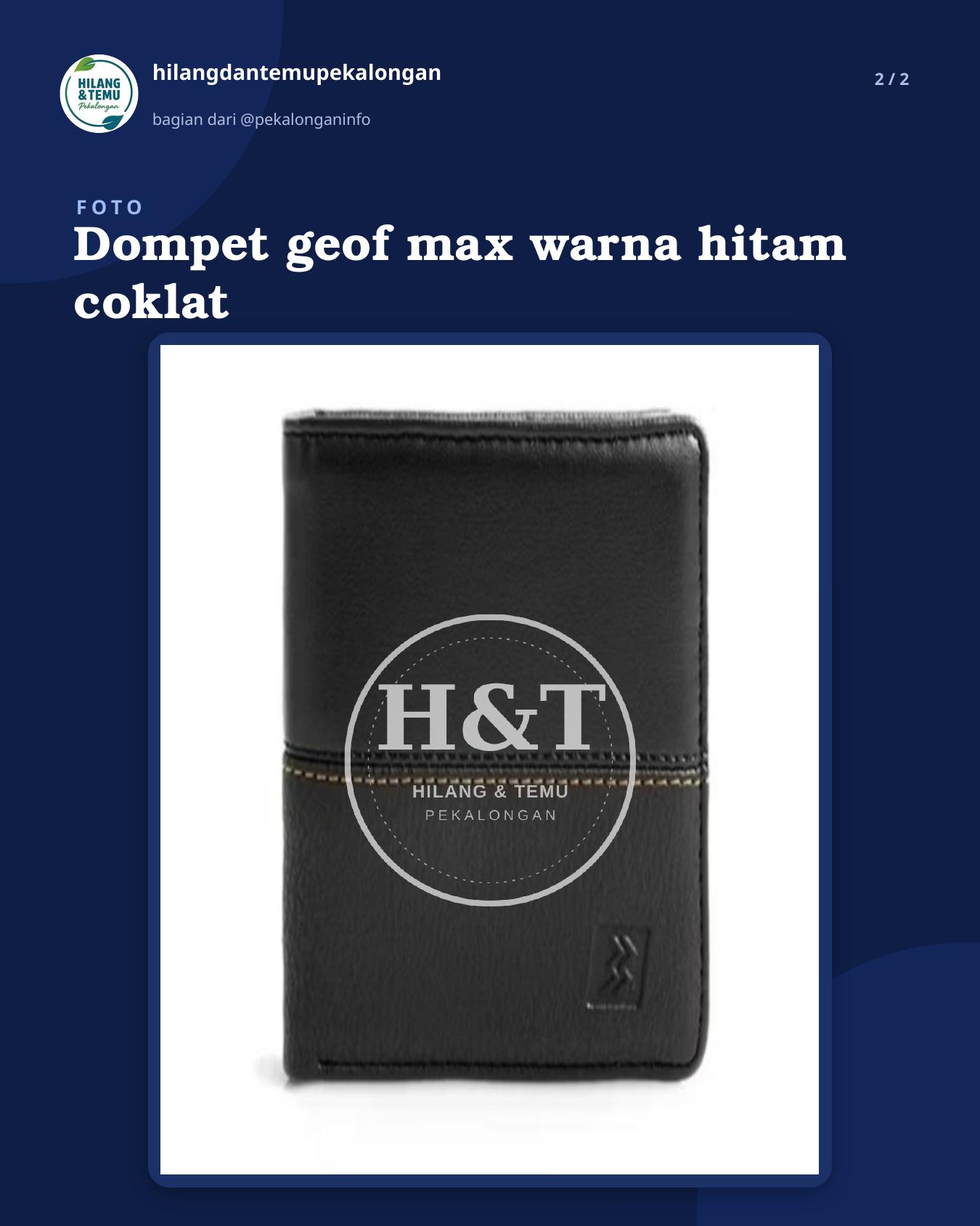 Slide 2 laporan Dompet geof max warna hitam coklat