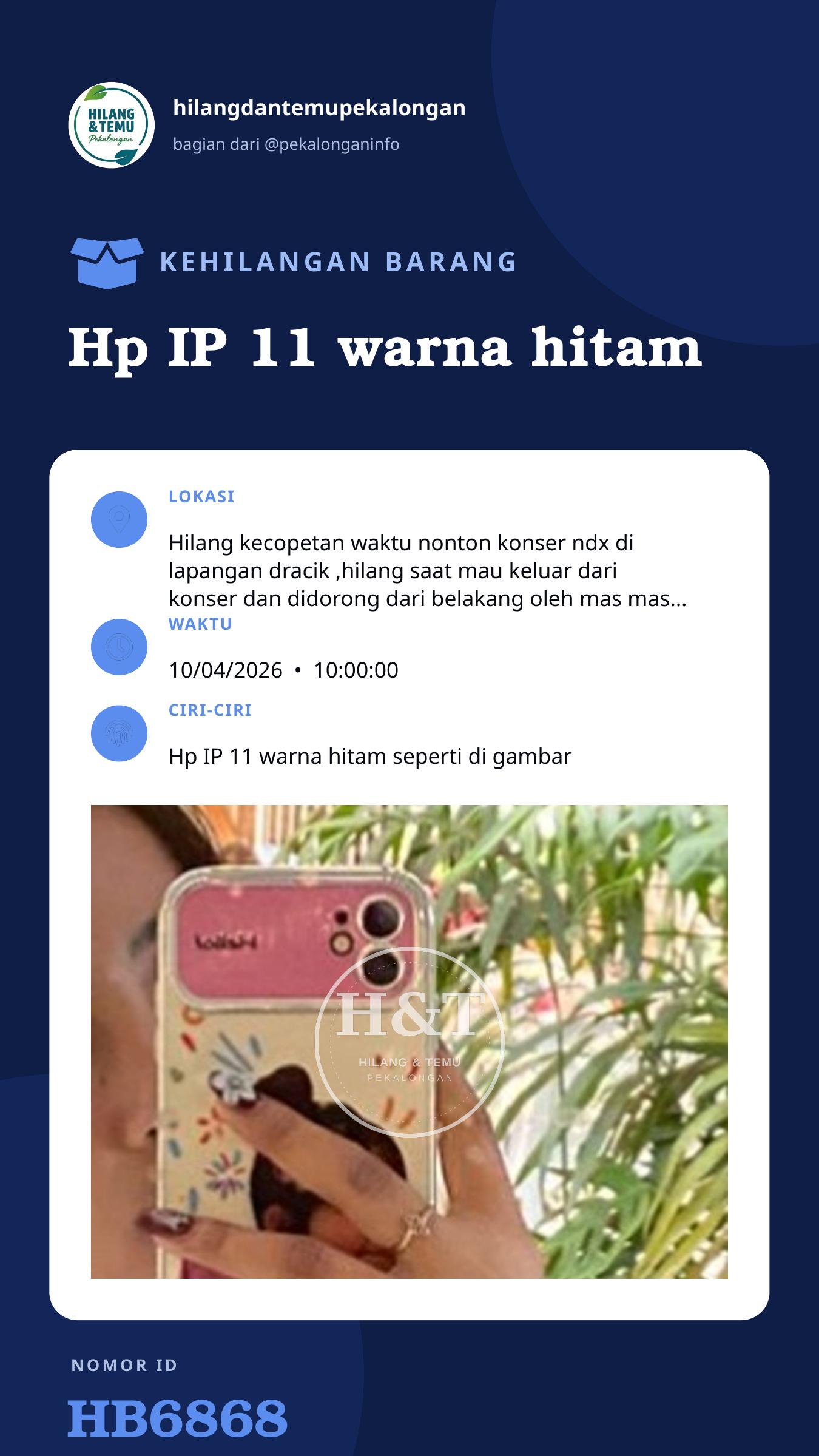 Story 9:16 laporan Hp IP 11 warna hitam