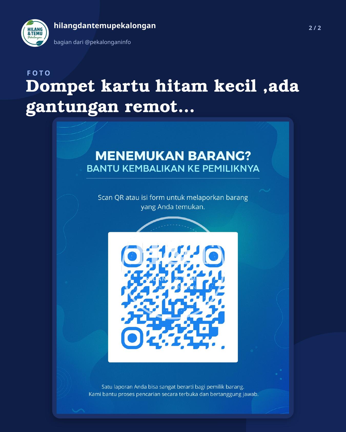 Slide 2 laporan Dompet kartu hitam kecil ,ada gantungan remot motor Scoopy