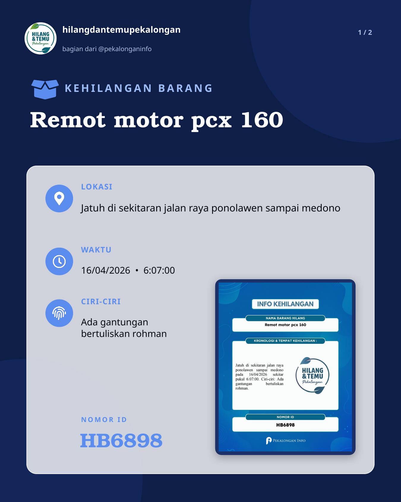 Slide 1 laporan Remot motor pcx 160