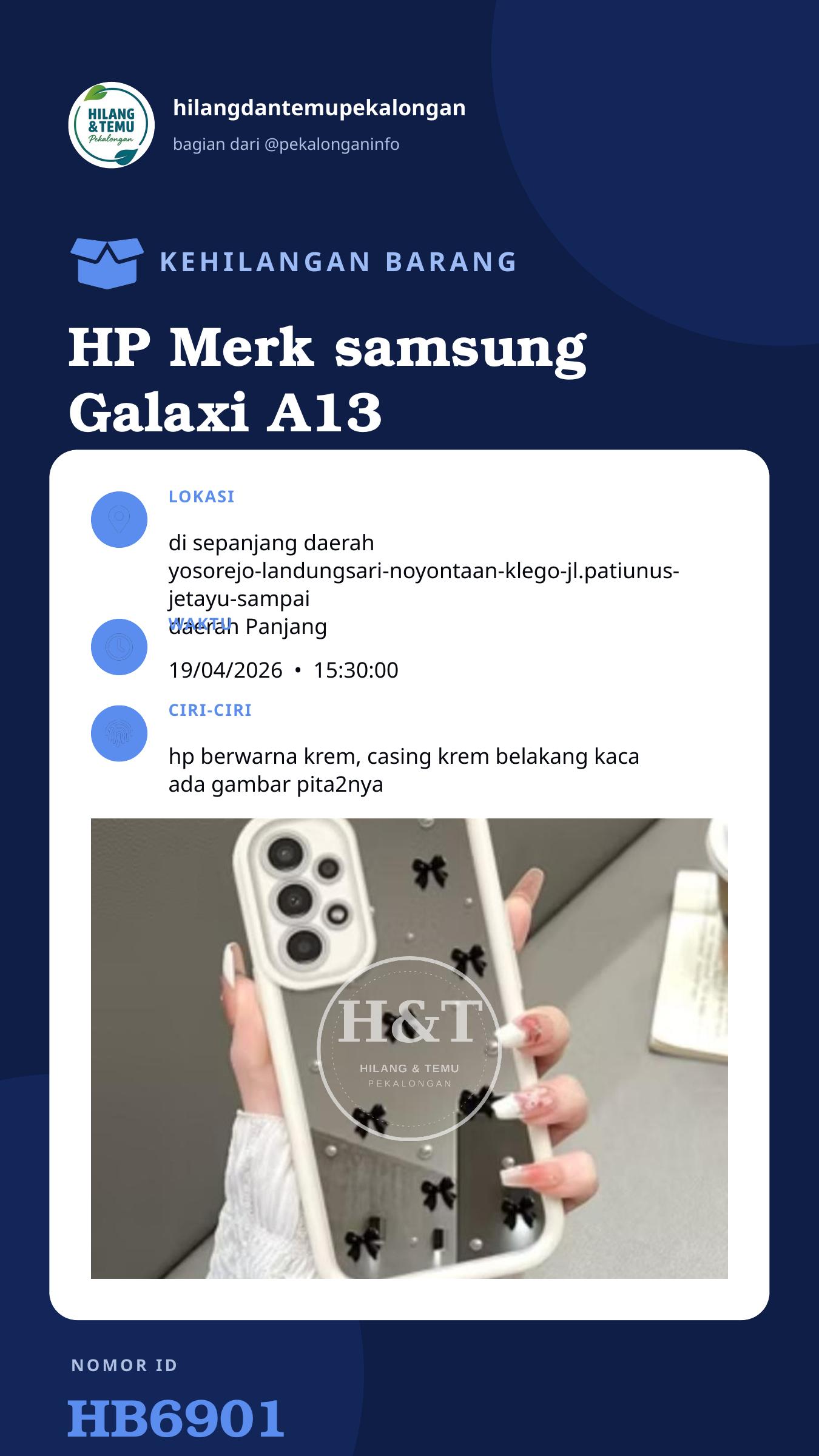 Story 9:16 laporan HP Merk samsung Galaxi A13