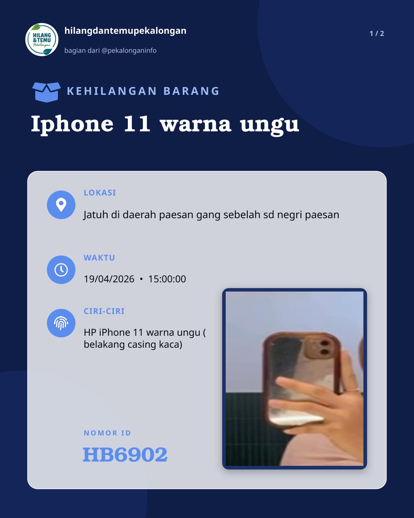 Slide 1 laporan Iphone 11 warna ungu