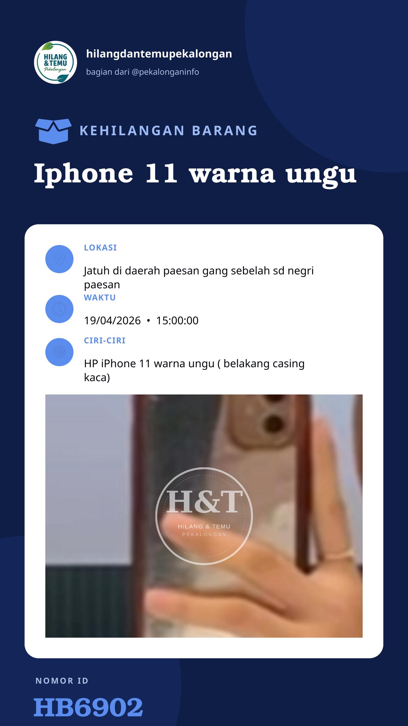 Story 9:16 laporan Iphone 11 warna ungu