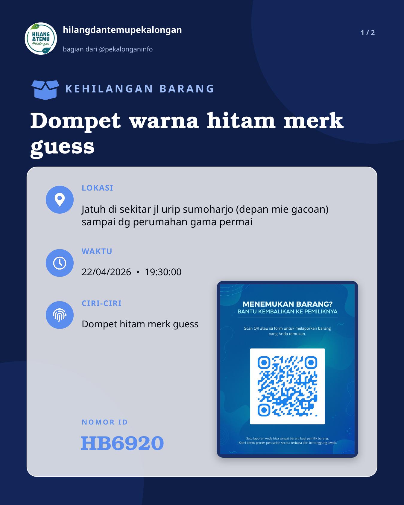 Slide 1 laporan Dompet warna hitam merk guess