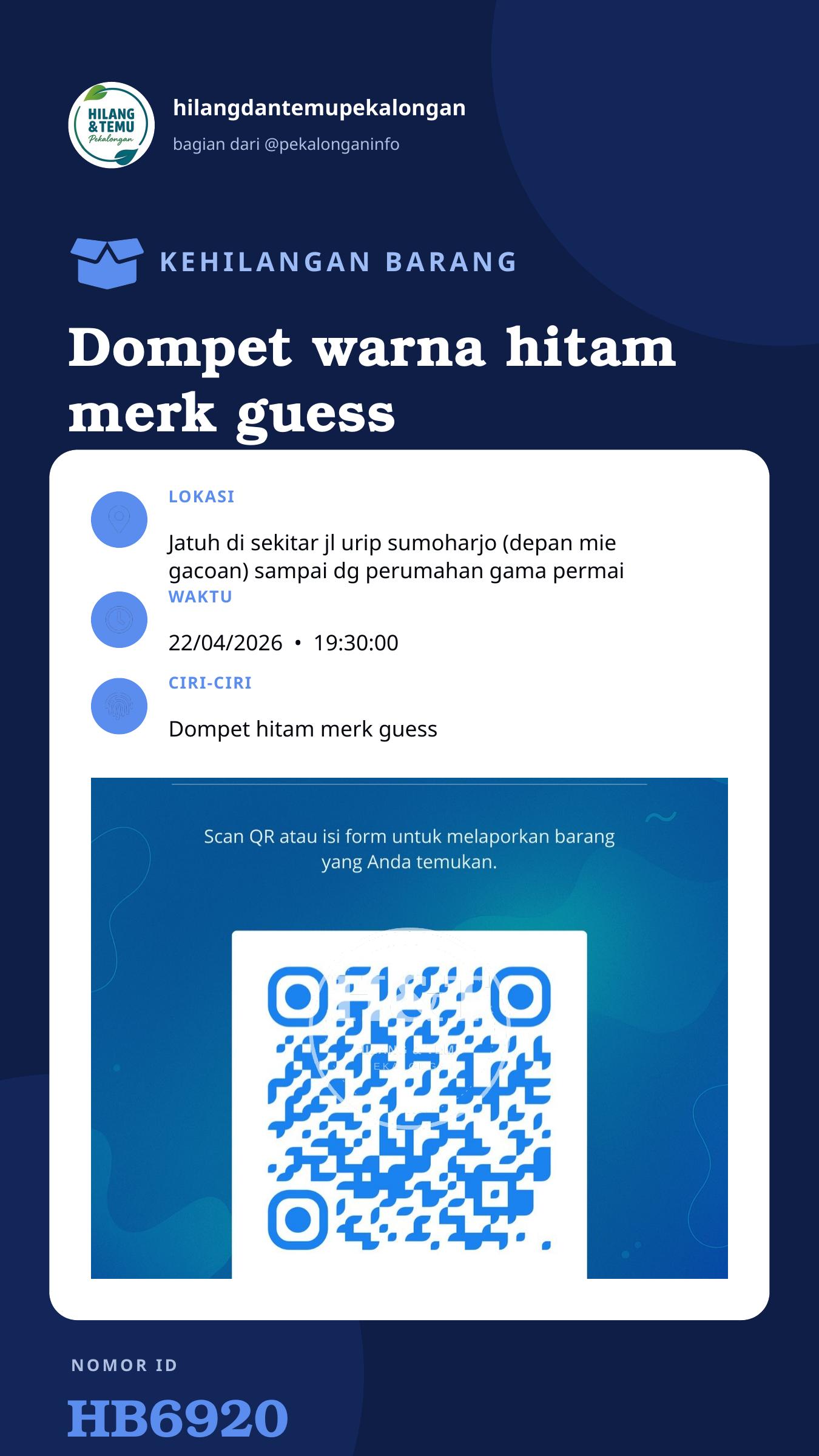 Story 9:16 laporan Dompet warna hitam merk guess
