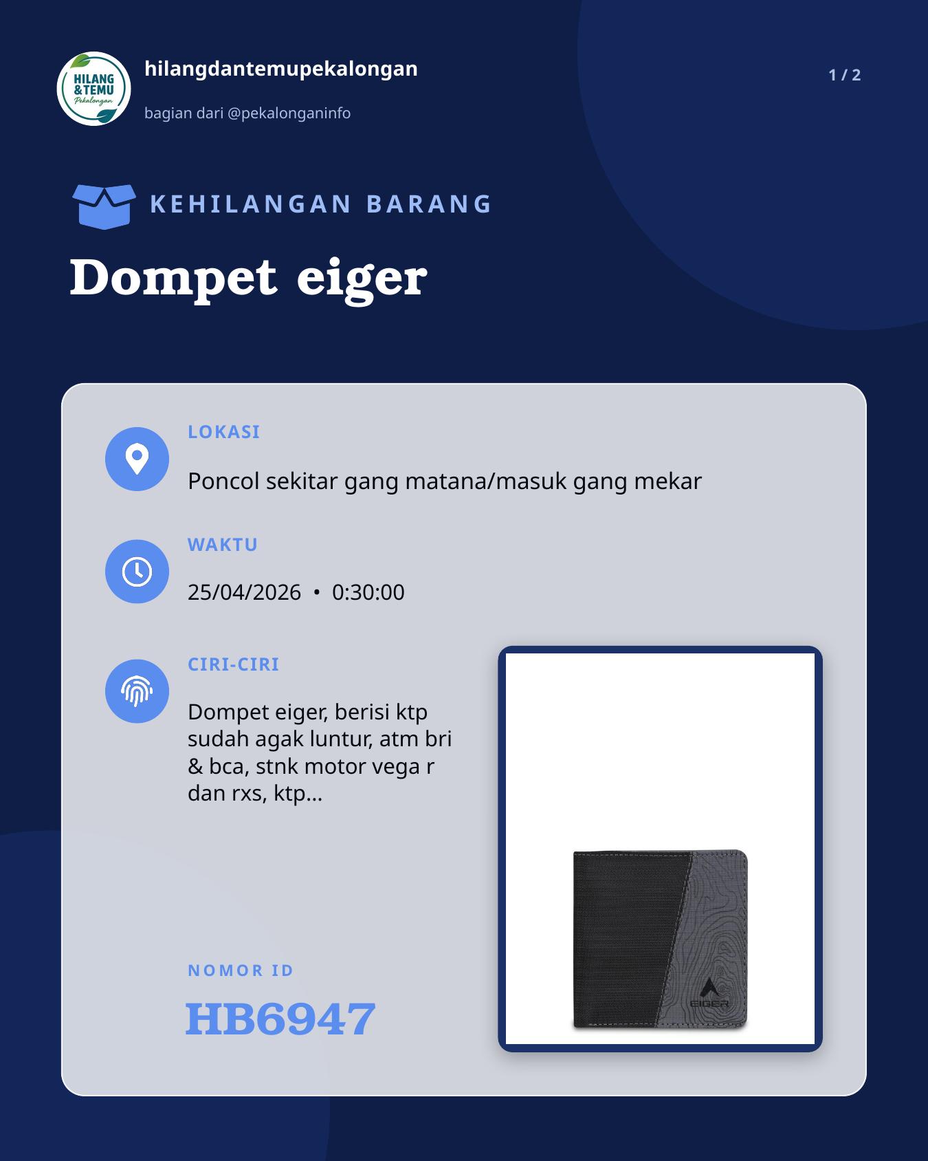 Slide 1 laporan Dompet eiger