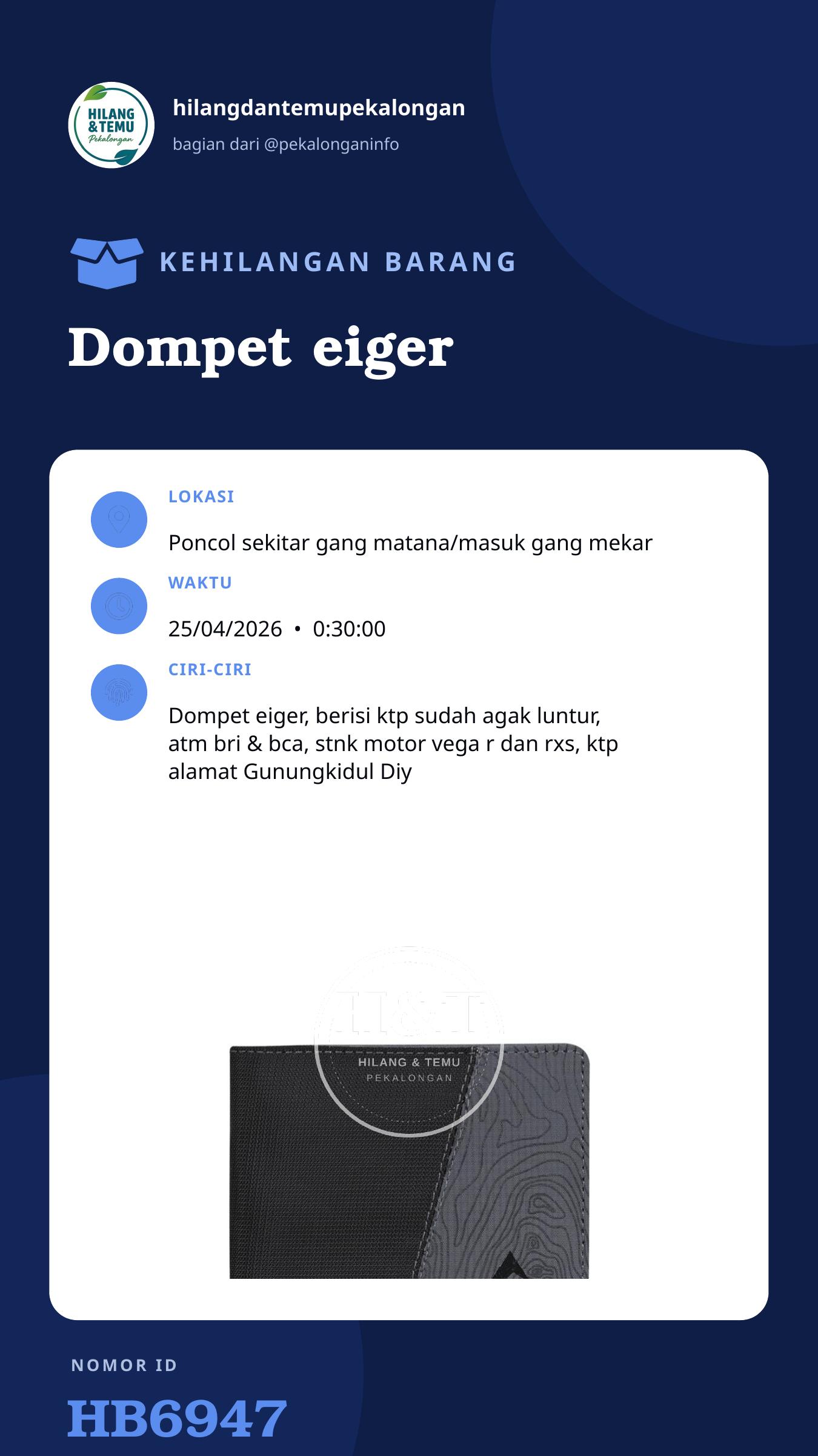 Story 9:16 laporan Dompet eiger