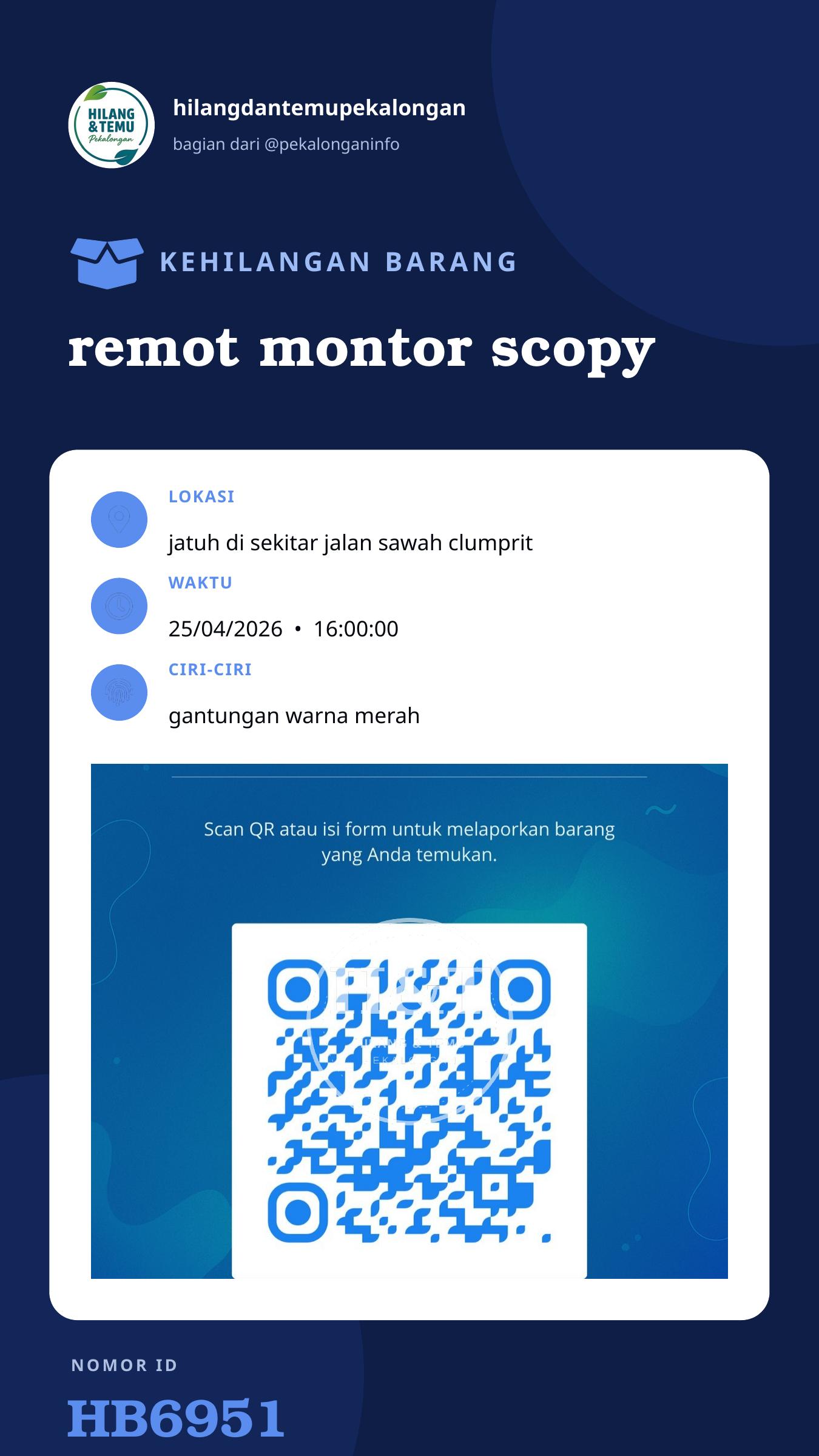 Story 9:16 laporan remot montor scopy