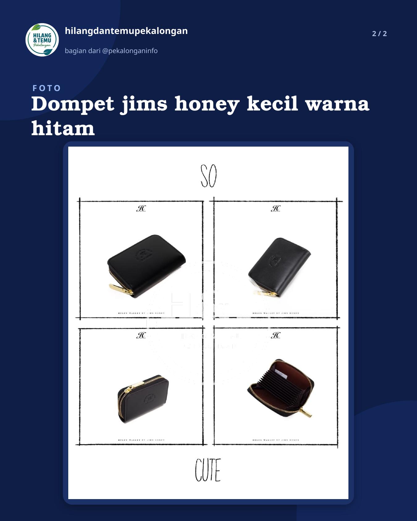 Slide 2 laporan Dompet jims honey kecil warna hitam