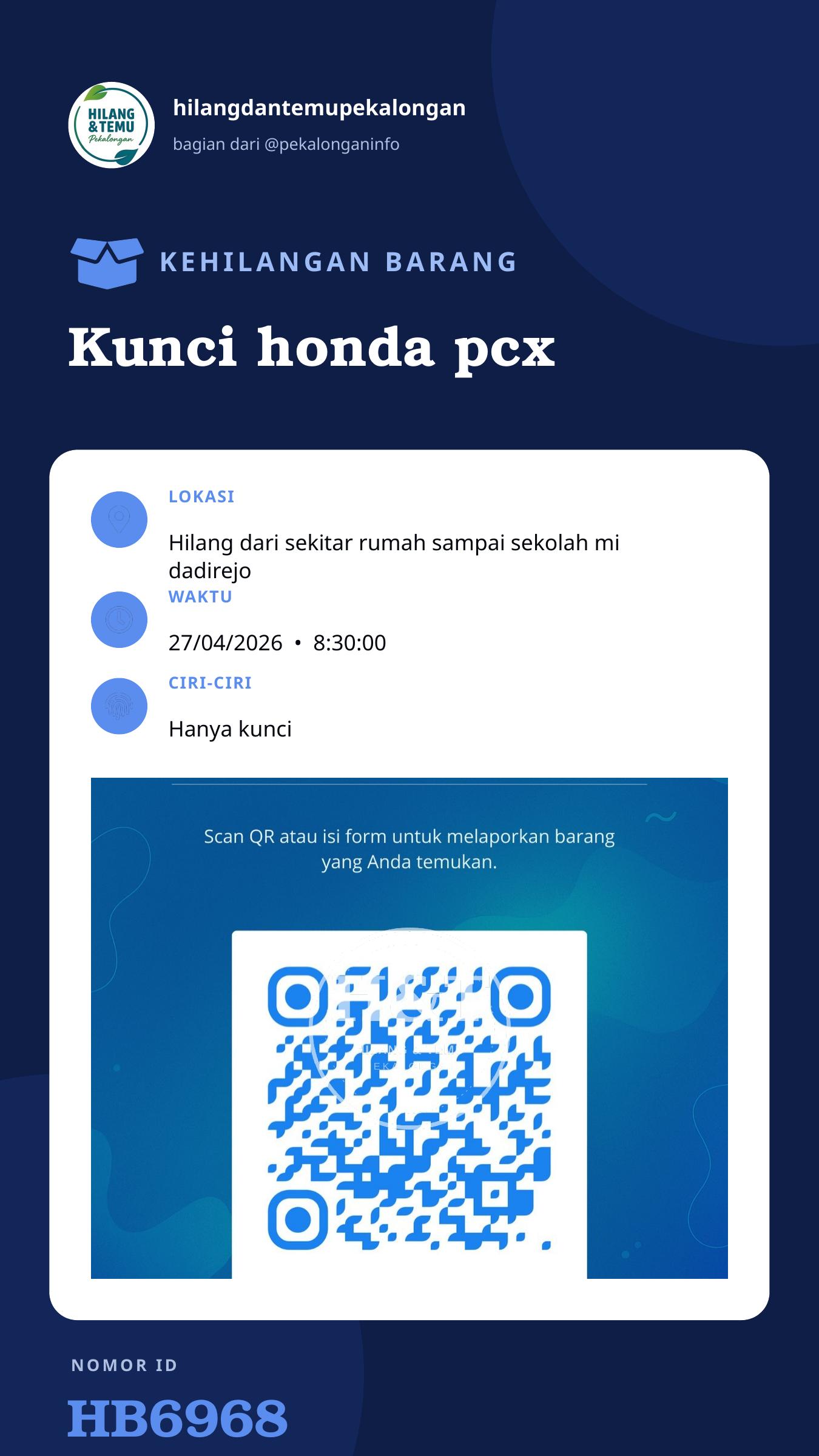 Story 9:16 laporan Kunci honda pcx