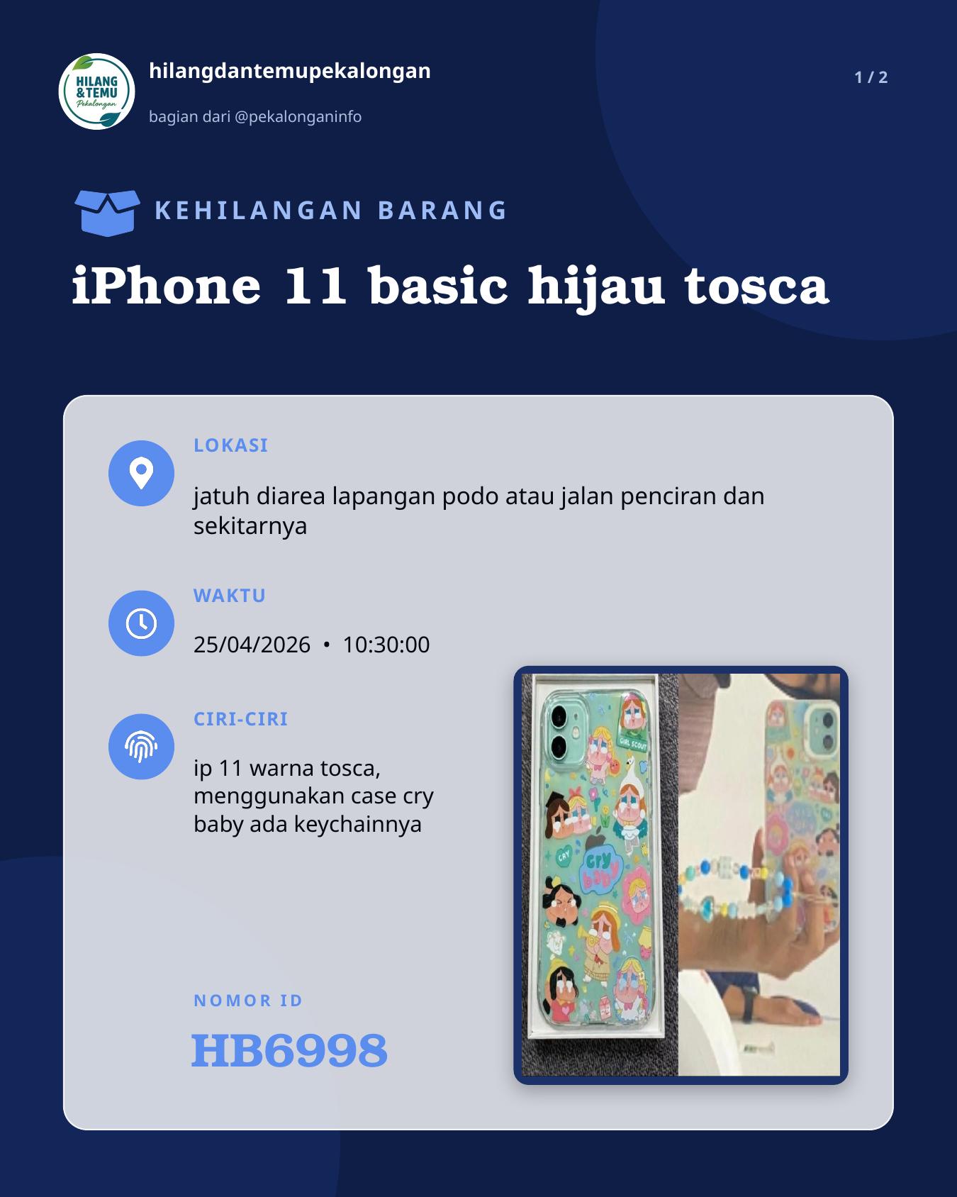 Slide 1 laporan iPhone 11 basic hijau tosca