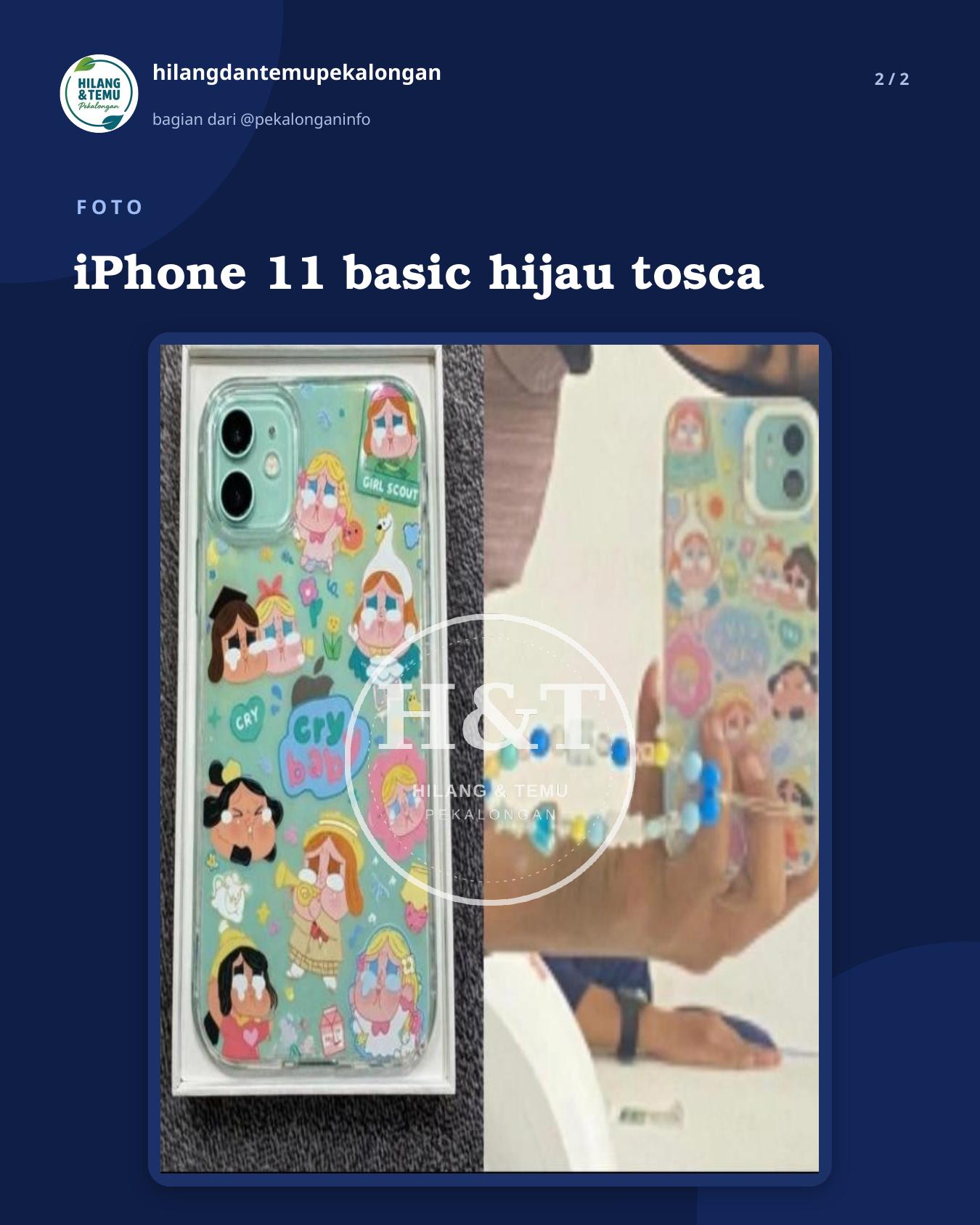 Slide 2 laporan iPhone 11 basic hijau tosca
