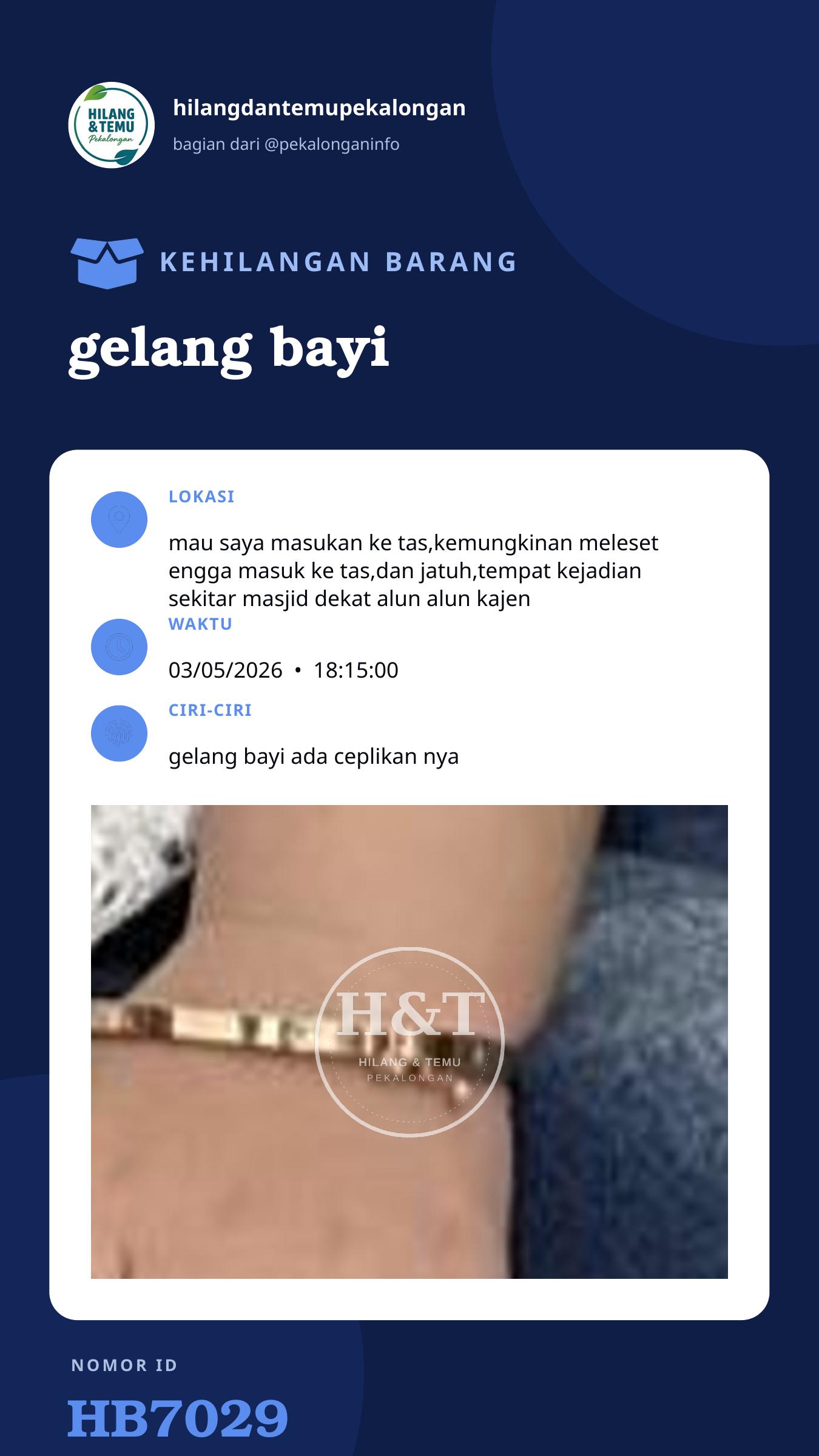 Story 9:16 laporan gelang bayi