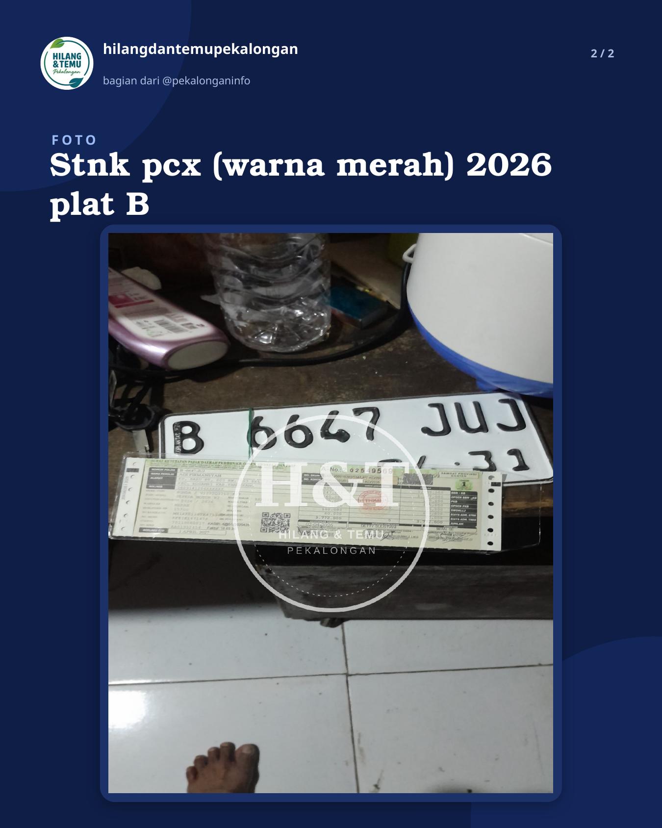 Slide 2 laporan Stnk pcx (warna merah) 2026 plat B
