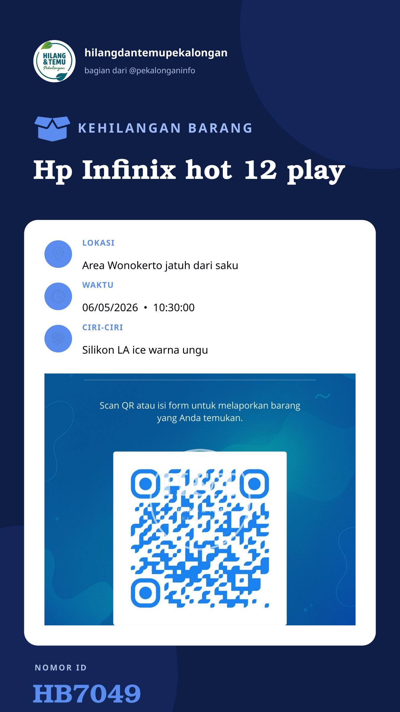 Story 9:16 laporan Hp Infinix hot 12 play