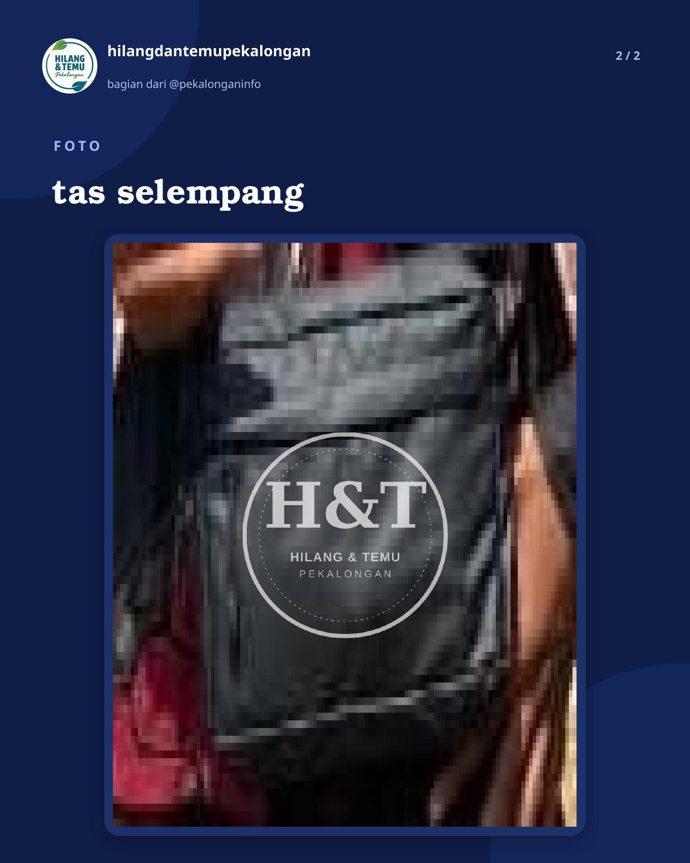 Slide 2 laporan tas selempang