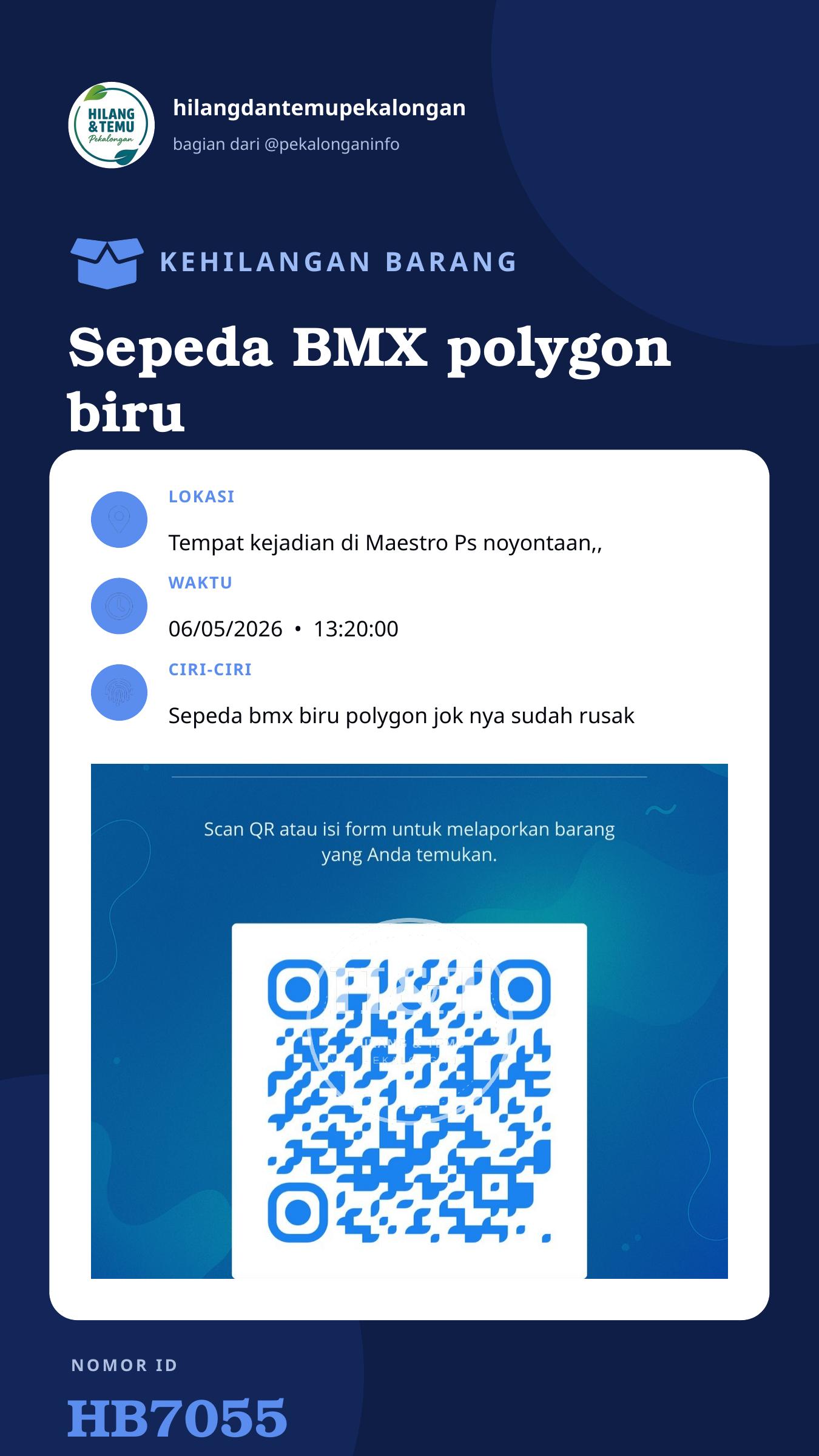 Story 9:16 laporan Sepeda BMX polygon biru