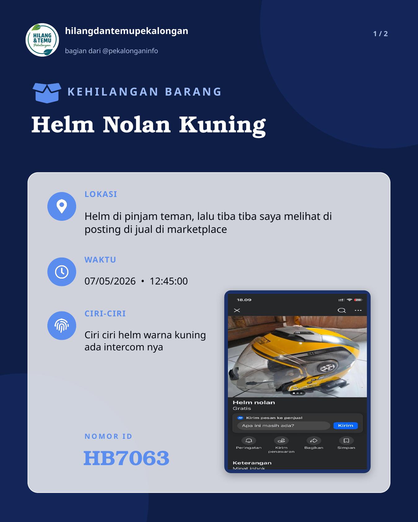 Slide 1 laporan Helm Nolan Kuning