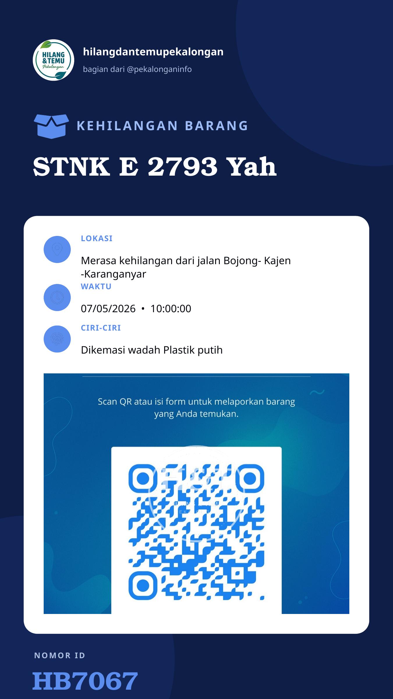 Story 9:16 laporan STNK E 2793 Yah