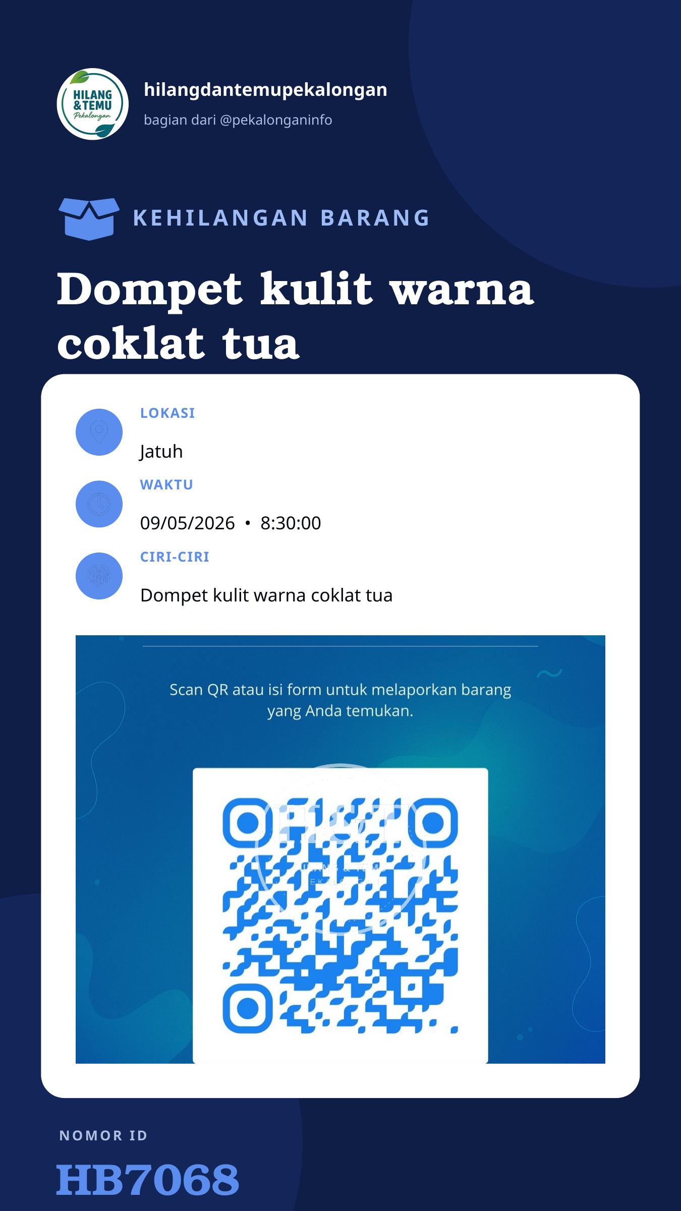 Story 9:16 laporan Dompet kulit warna coklat tua