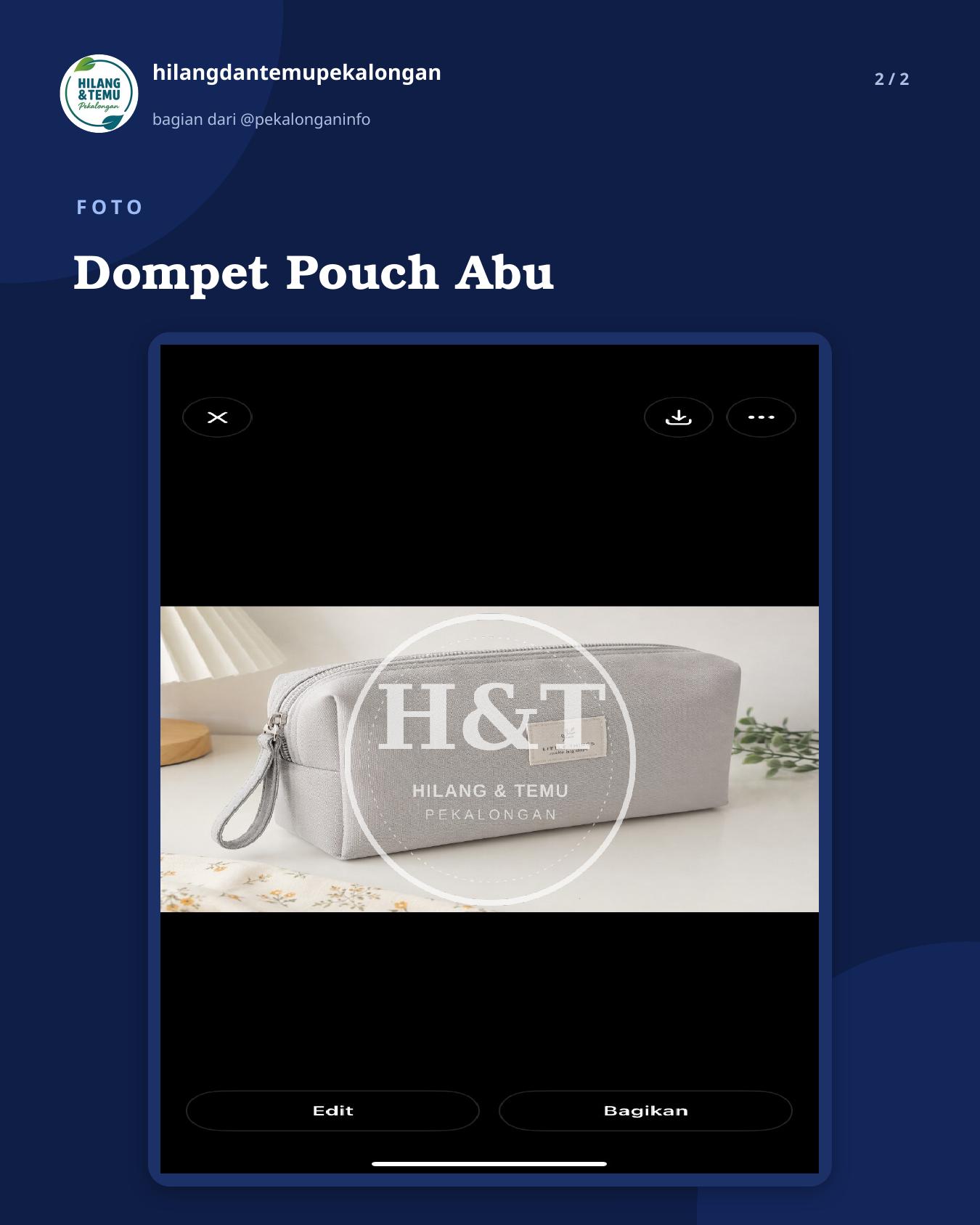 Slide 2 laporan Dompet Pouch Abu