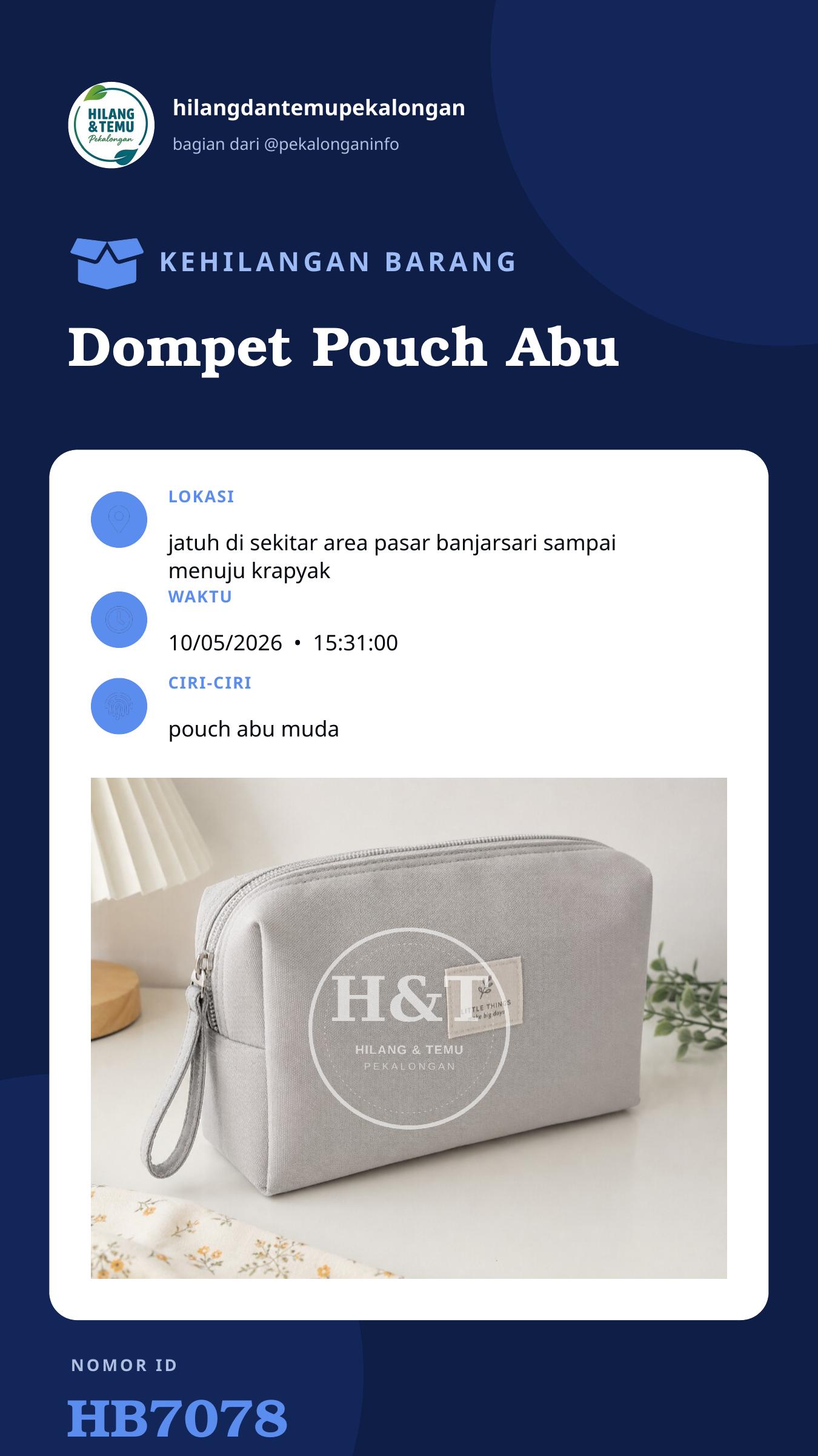 Story 9:16 laporan Dompet Pouch Abu