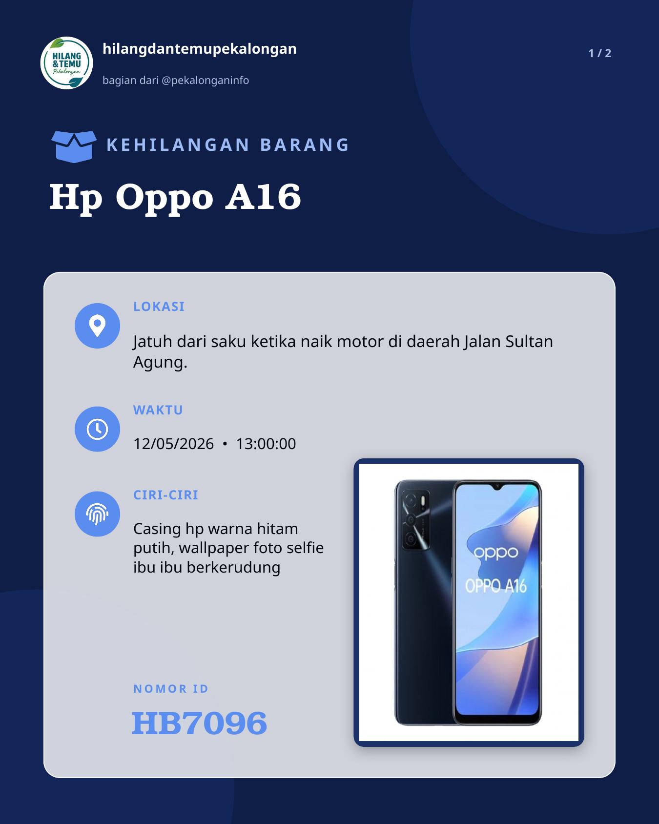Slide 1 laporan Hp Oppo A16