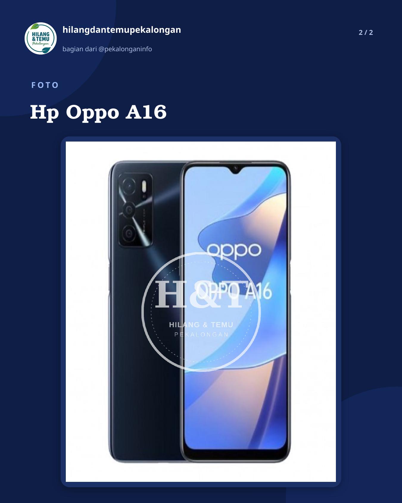 Slide 2 laporan Hp Oppo A16