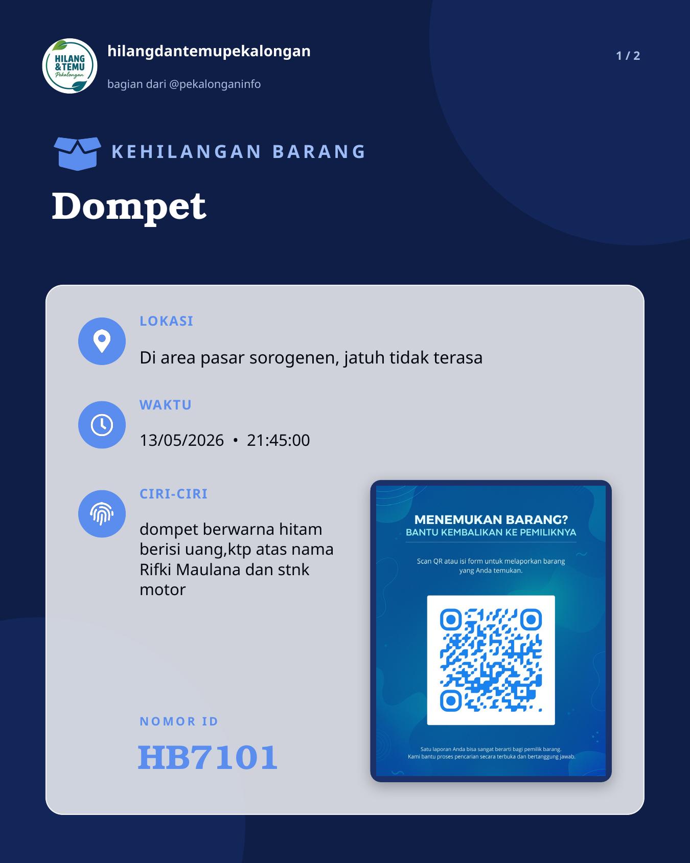 Slide 1 laporan Dompet