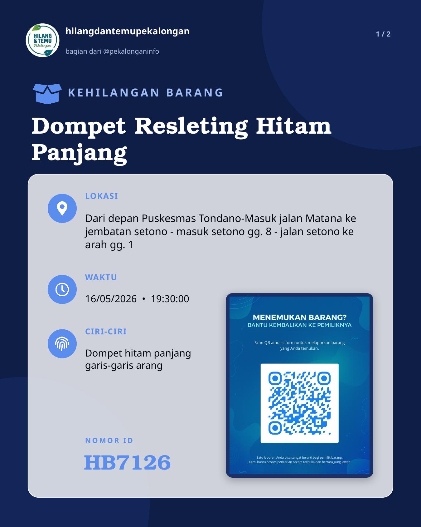 Slide 1 laporan Dompet Resleting Hitam Panjang