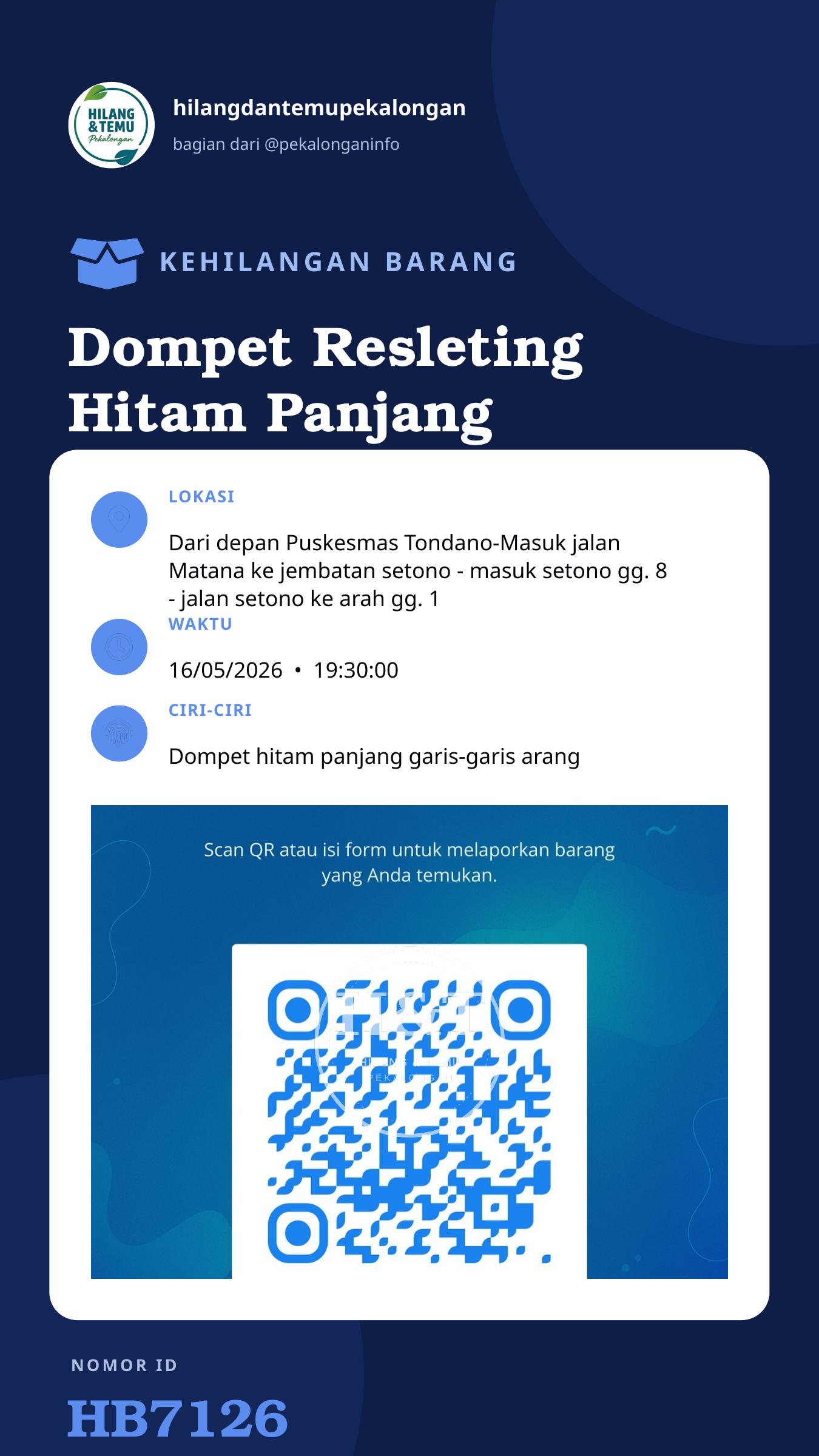 Story 9:16 laporan Dompet Resleting Hitam Panjang
