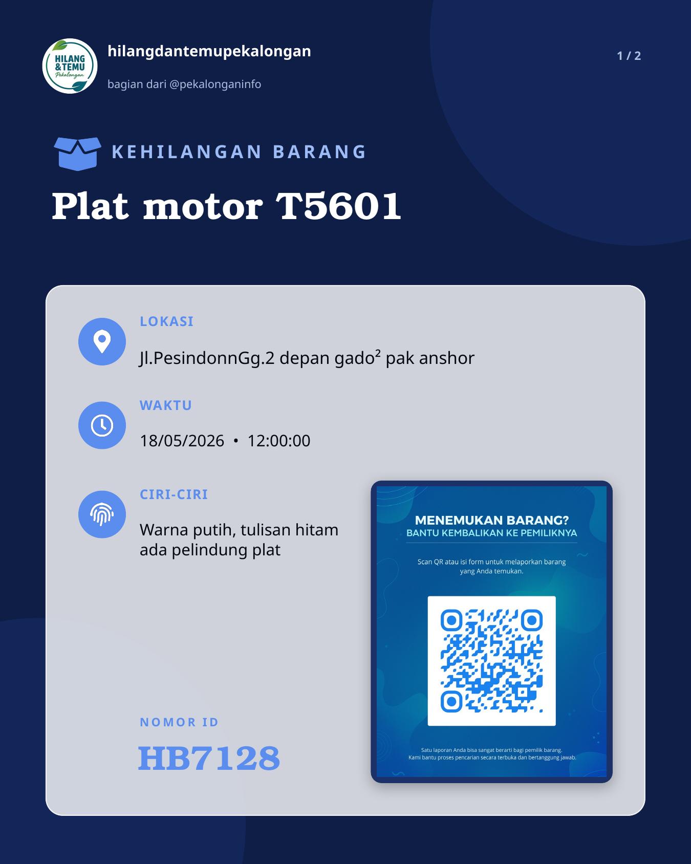 Slide 1 laporan Plat motor T5601