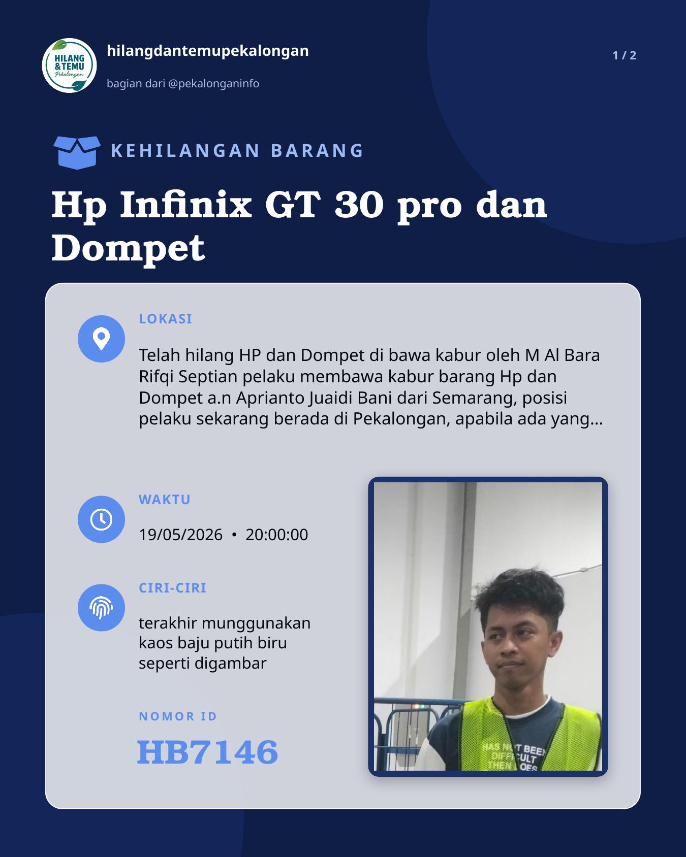 Slide 1 laporan Hp Infinix GT 30 pro dan Dompet