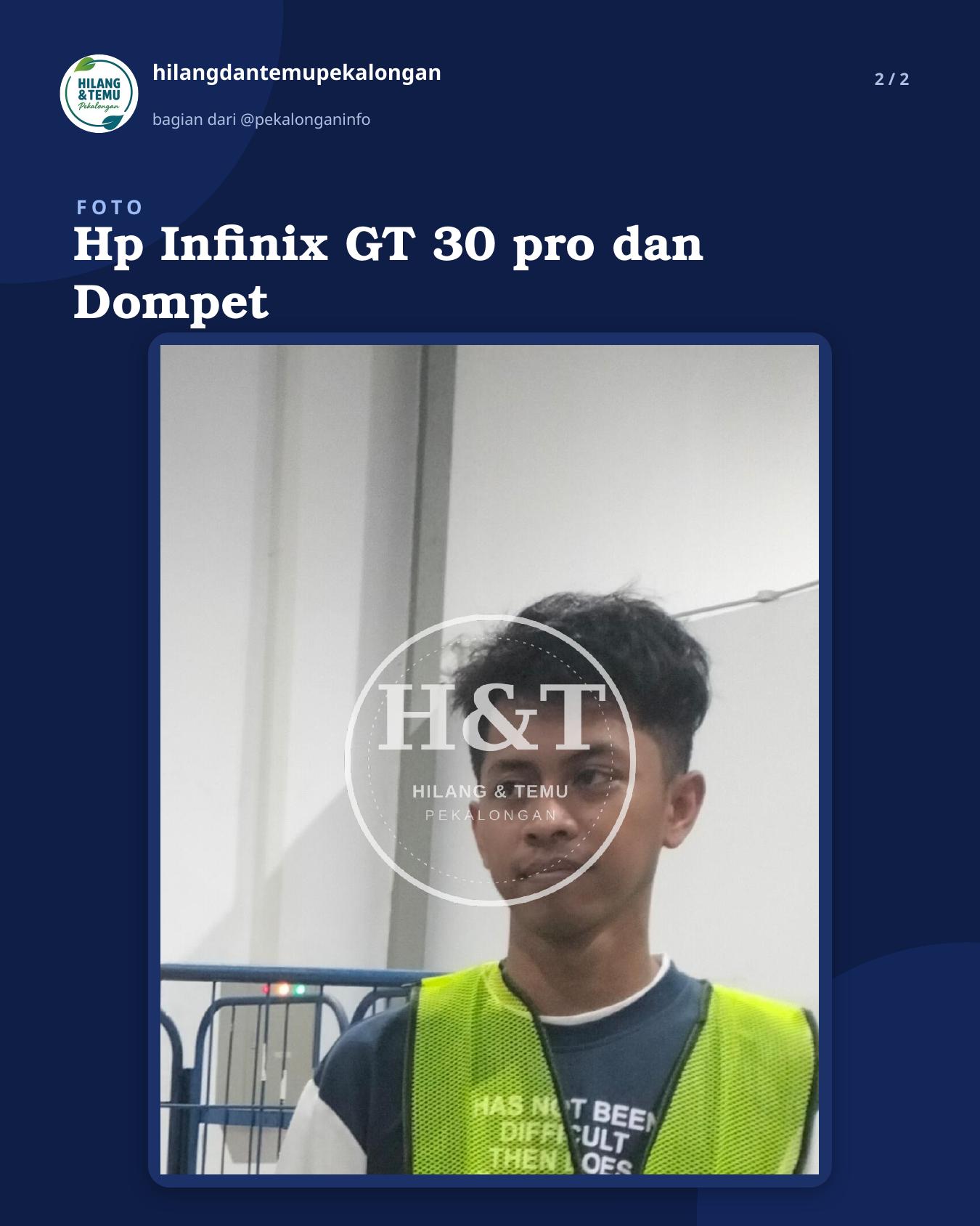 Slide 2 laporan Hp Infinix GT 30 pro dan Dompet