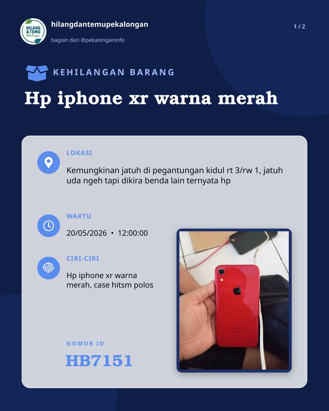 Slide 1 laporan Hp iphone xr warna merah