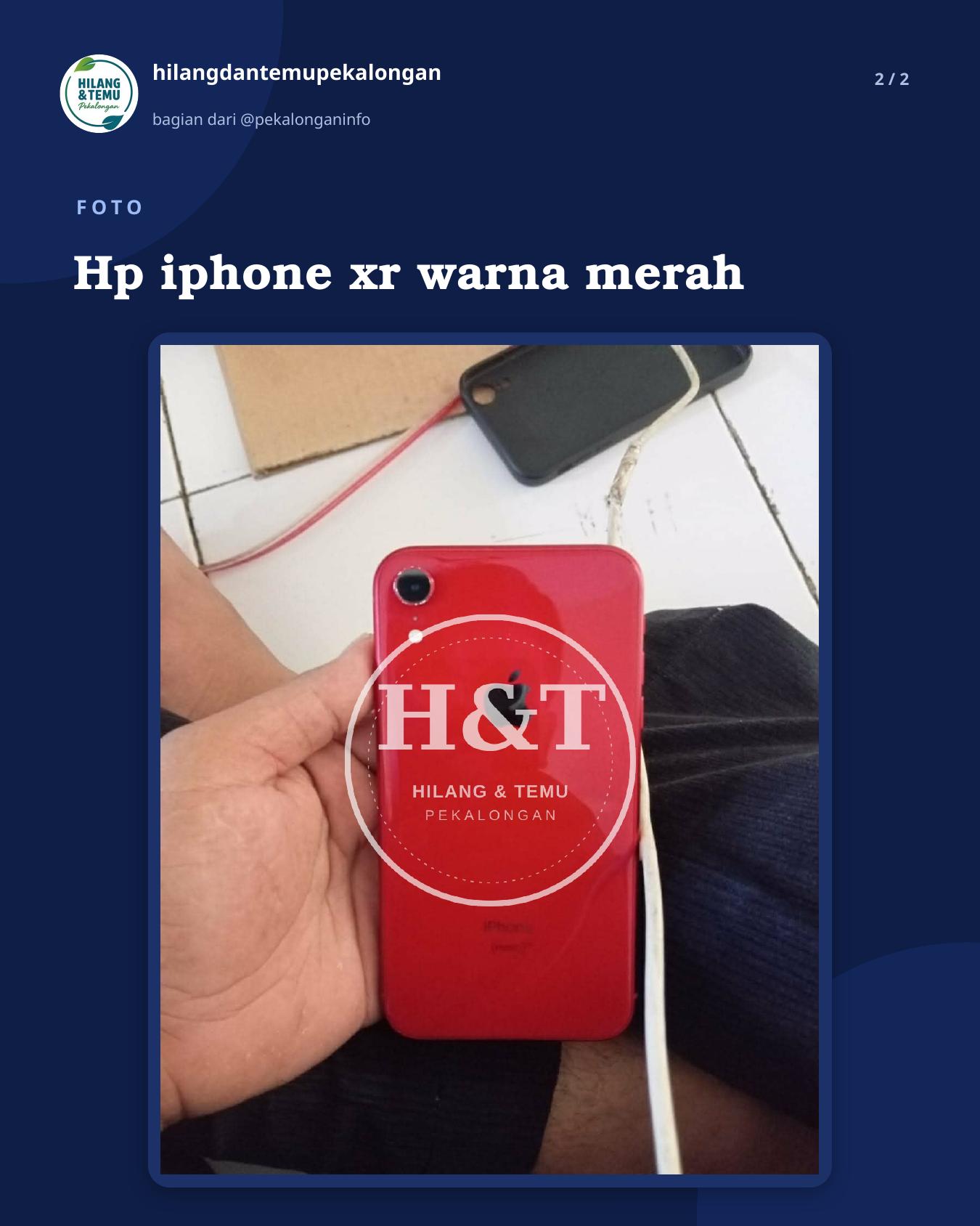 Slide 2 laporan Hp iphone xr warna merah