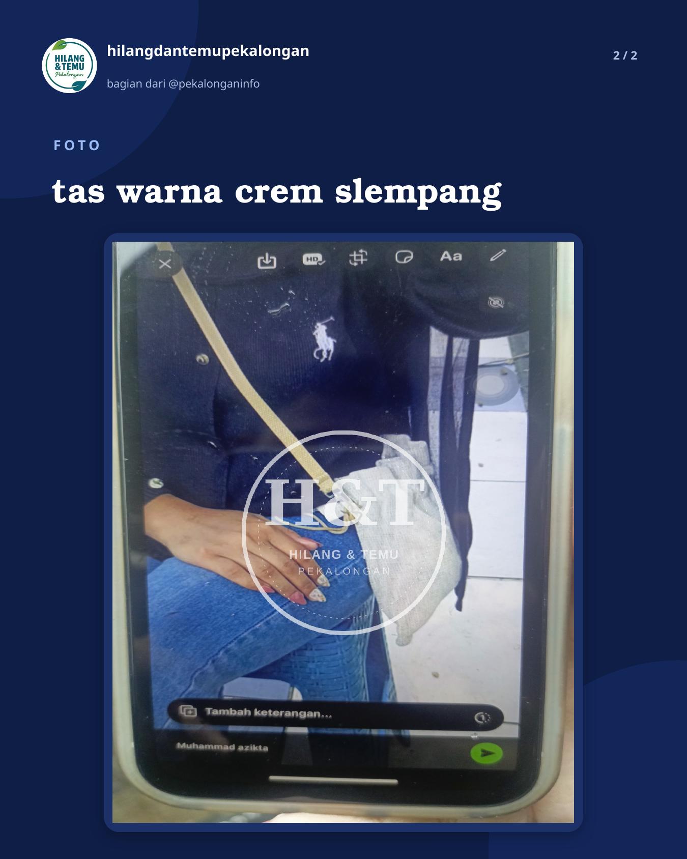 Slide 2 laporan tas warna crem slempang