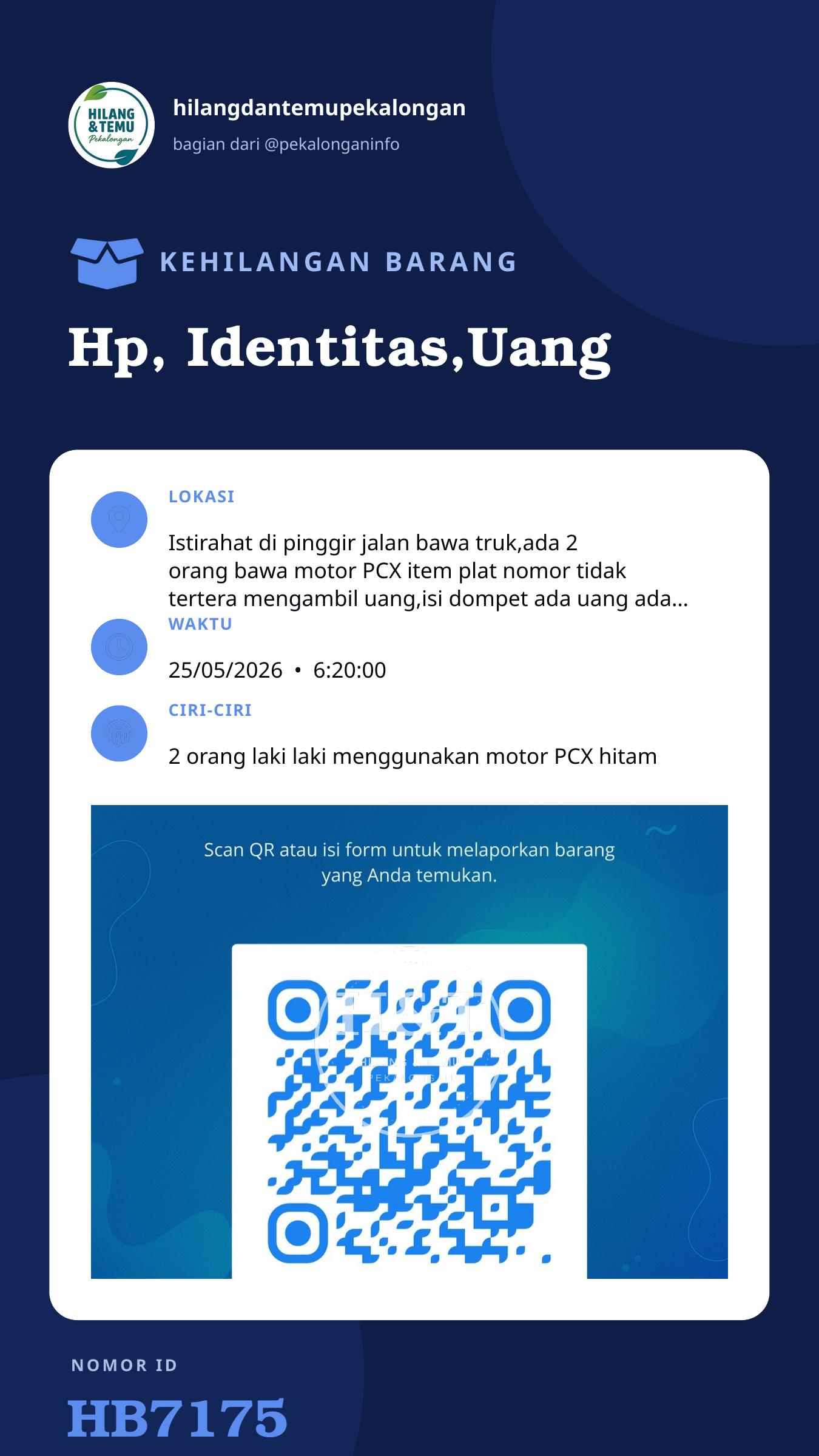Story 9:16 laporan Hp, Identitas,Uang