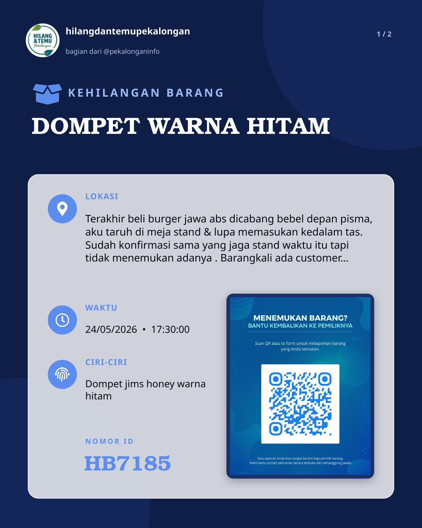 Slide 1 laporan DOMPET WARNA HITAM