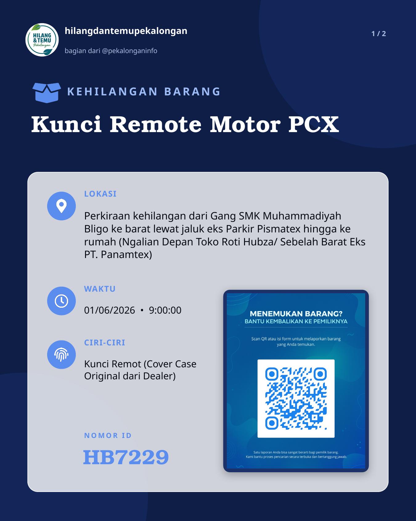 Slide 1 laporan Kunci Remote Motor PCX