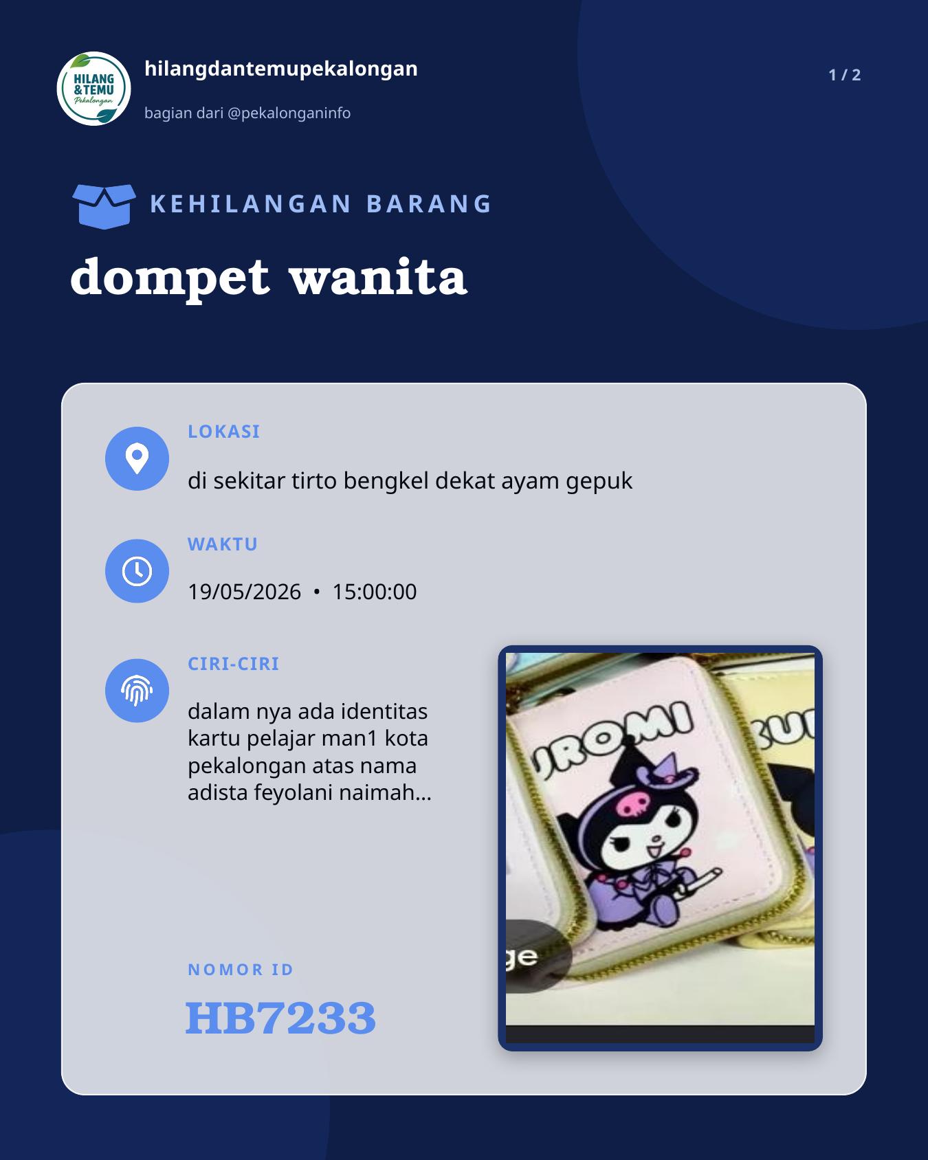 Slide 1 laporan dompet wanita