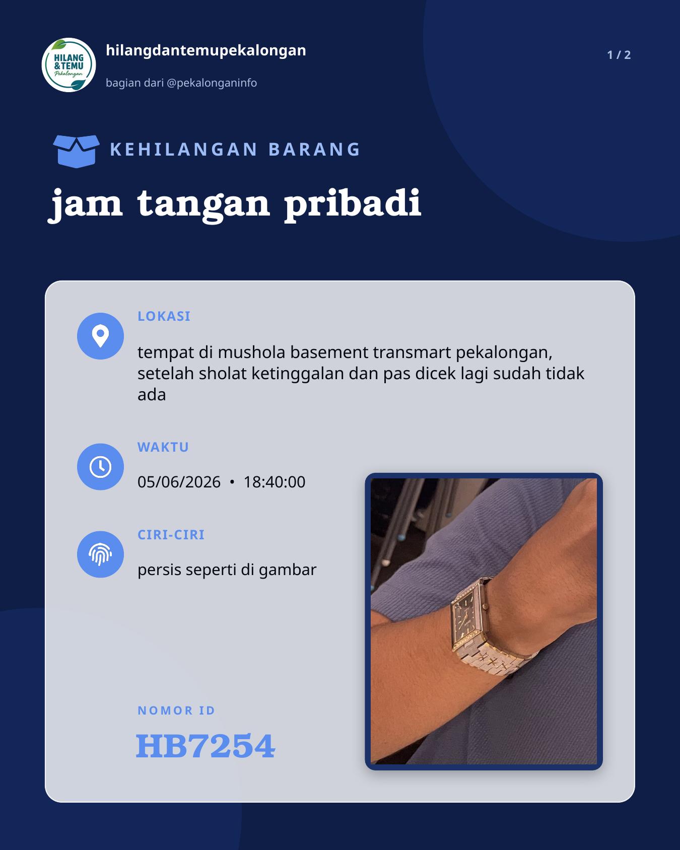 Slide 1 laporan jam tangan pribadi