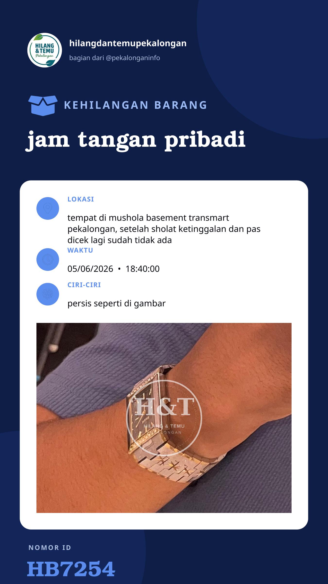 Story 9:16 laporan jam tangan pribadi